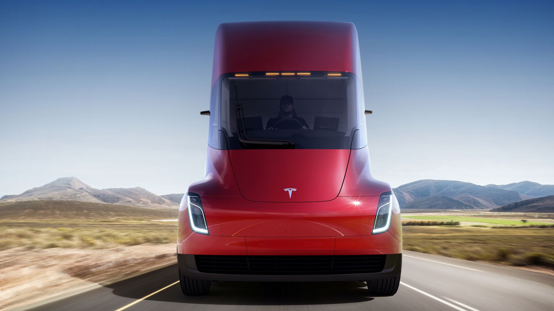 Wallpaper Tesla Semi, truck, red, 2018, 4k
