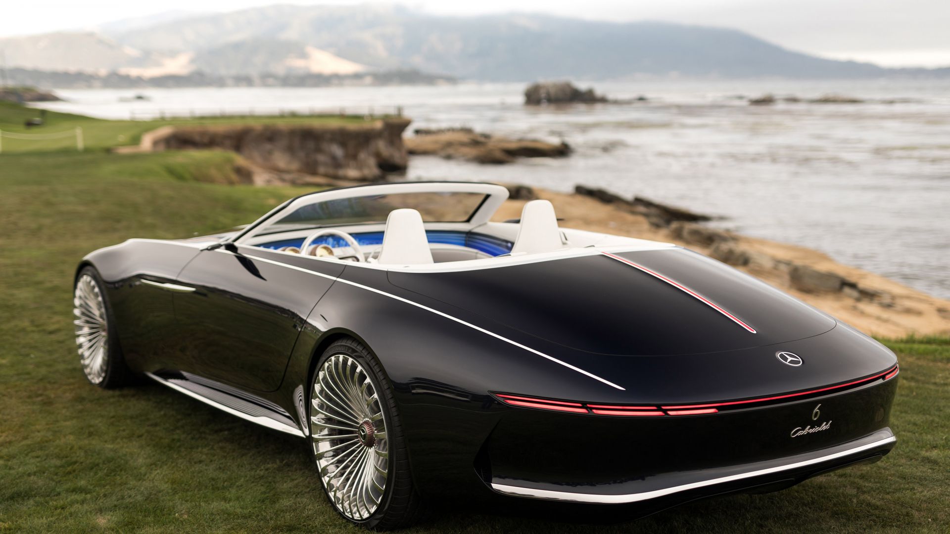 Wallpaper Vision Mercedes-Maybach 6 Cabriolet, 2017, luxury car, rear view