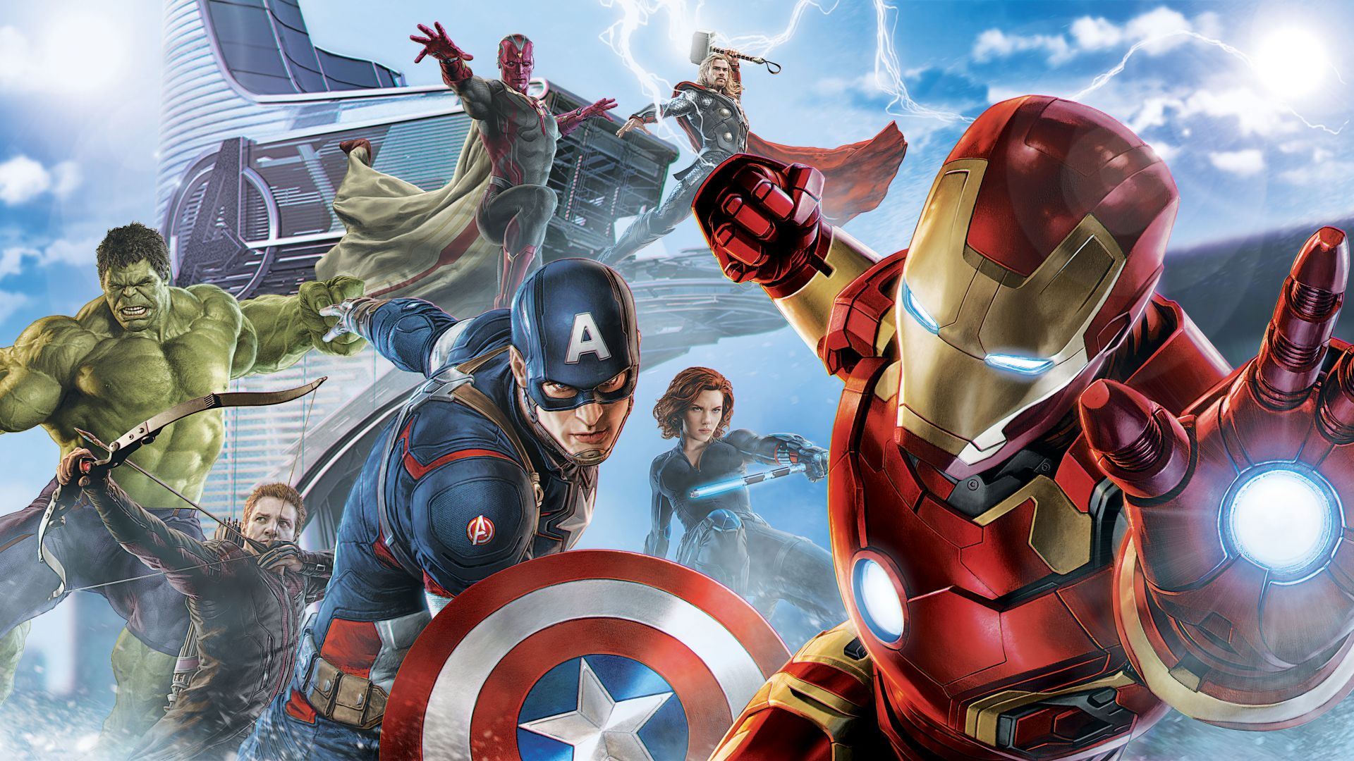 Wallpaper Avengers, Iron man, Captain America, Hulk, superhero, artwork, 5k