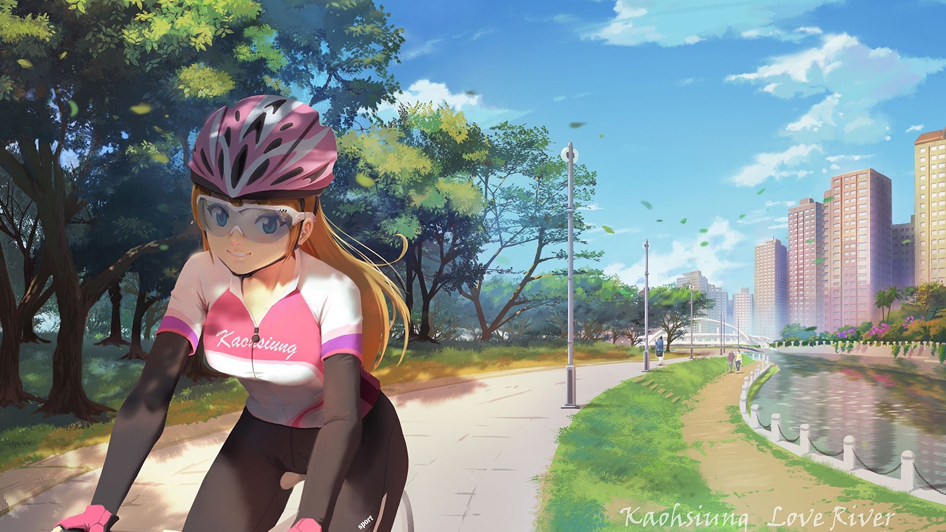 Desktop Wallpaper Riding Bike, Anime Girl, Hd Image, Picture, Background, 9  Geov