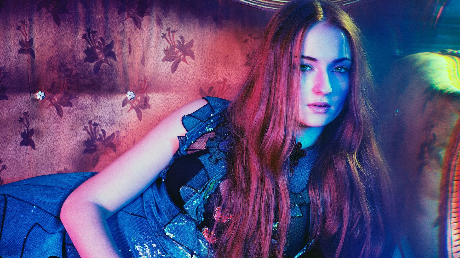Wallpaper Sophie Turner, actress, red head