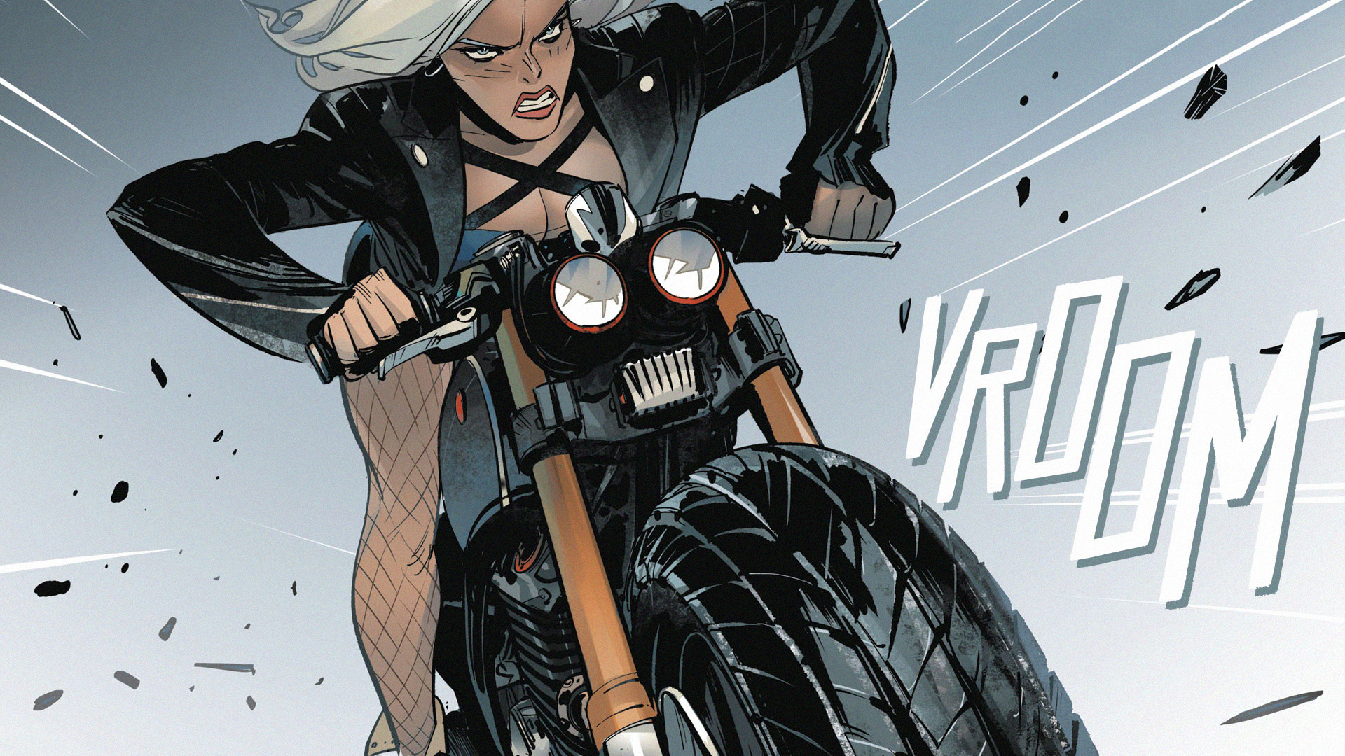 Wallpaper Angry, black canary, riding bike