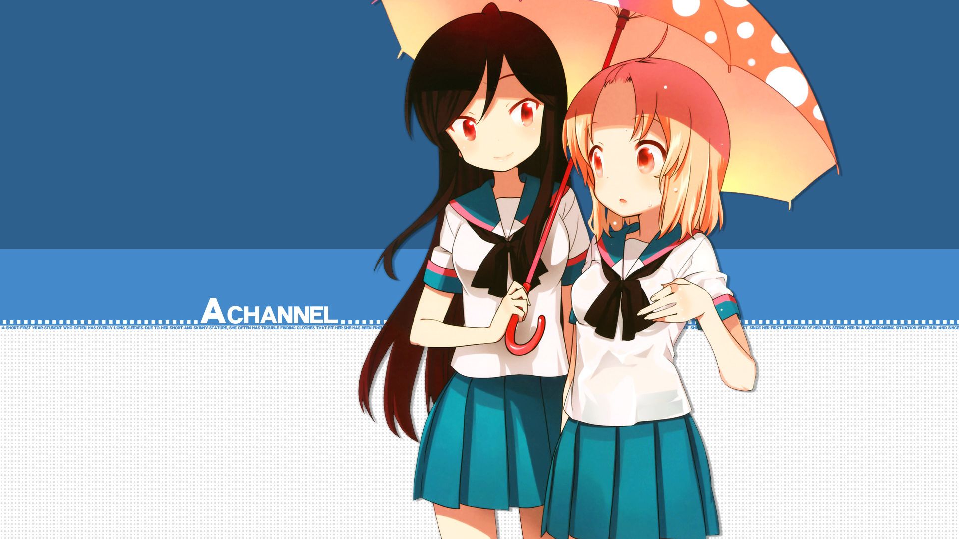 Wallpaper Yūko Nishi, Run Momoki, A Channel, anime girls