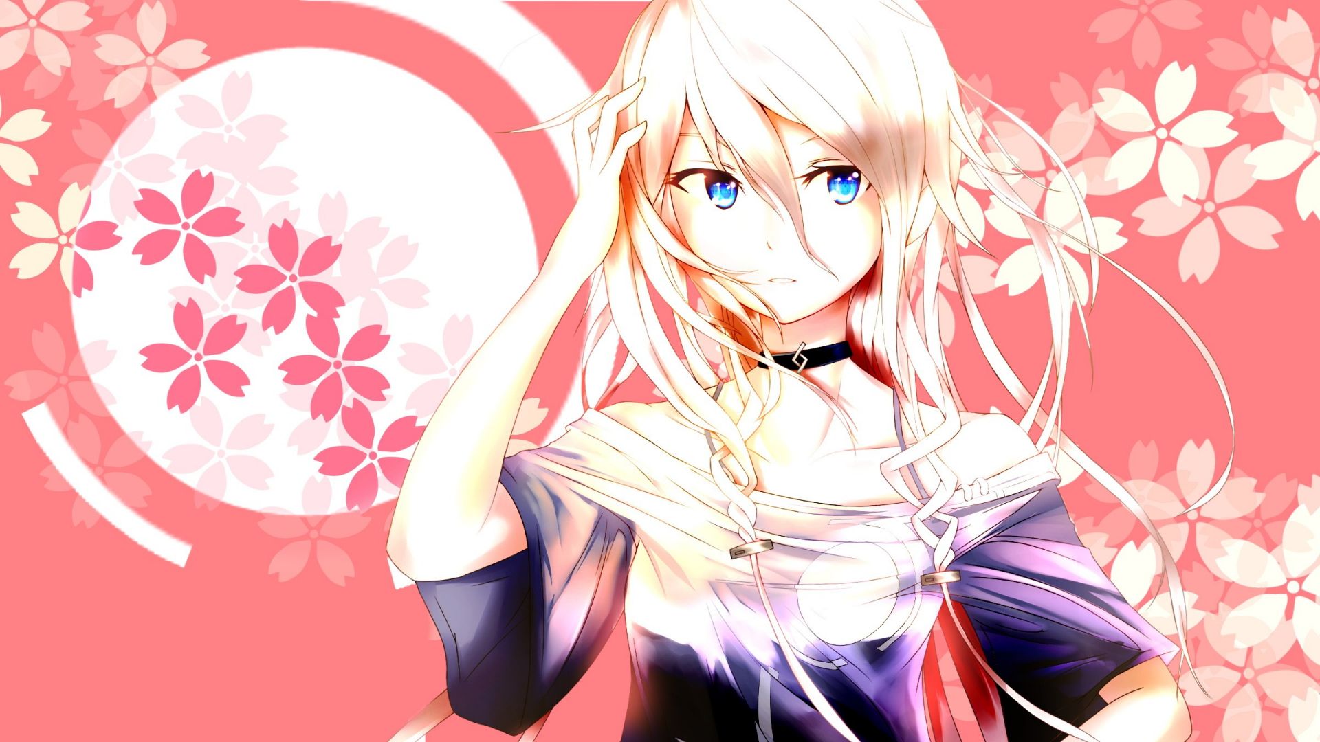 Wallpaper Vocaloid, blonde anime girl, blue eyes