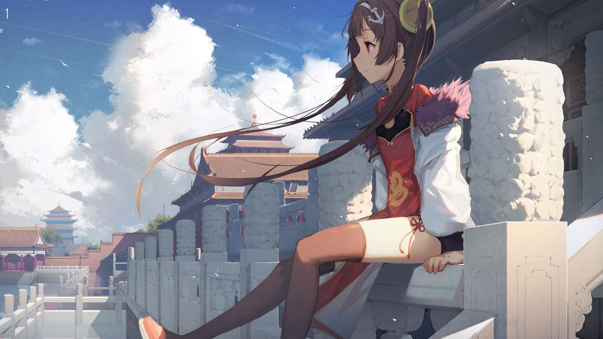 Wallpaper Azur lane, anime girl, outdoor