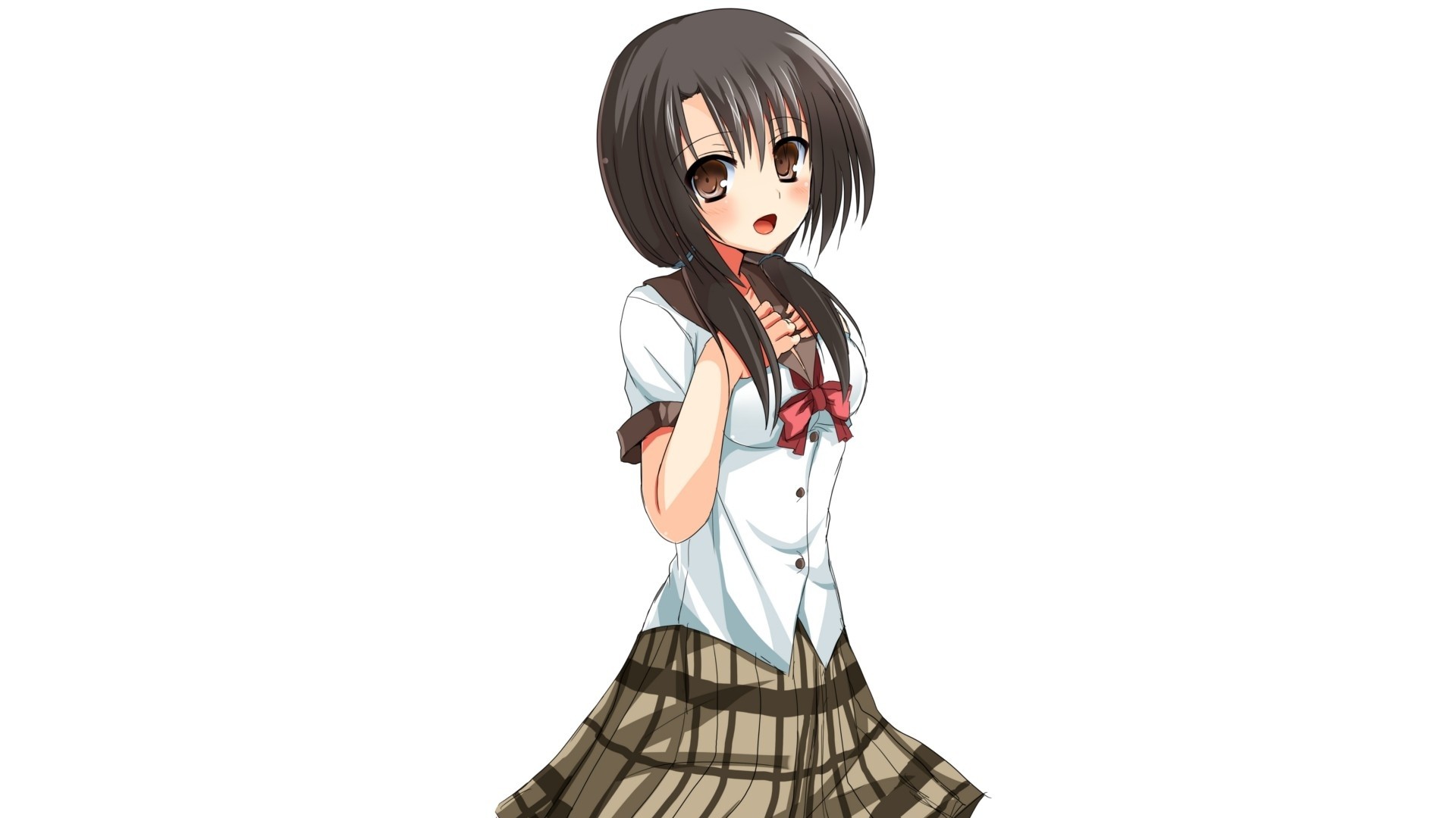 Wallpaper Cute Anime girl in school uniform