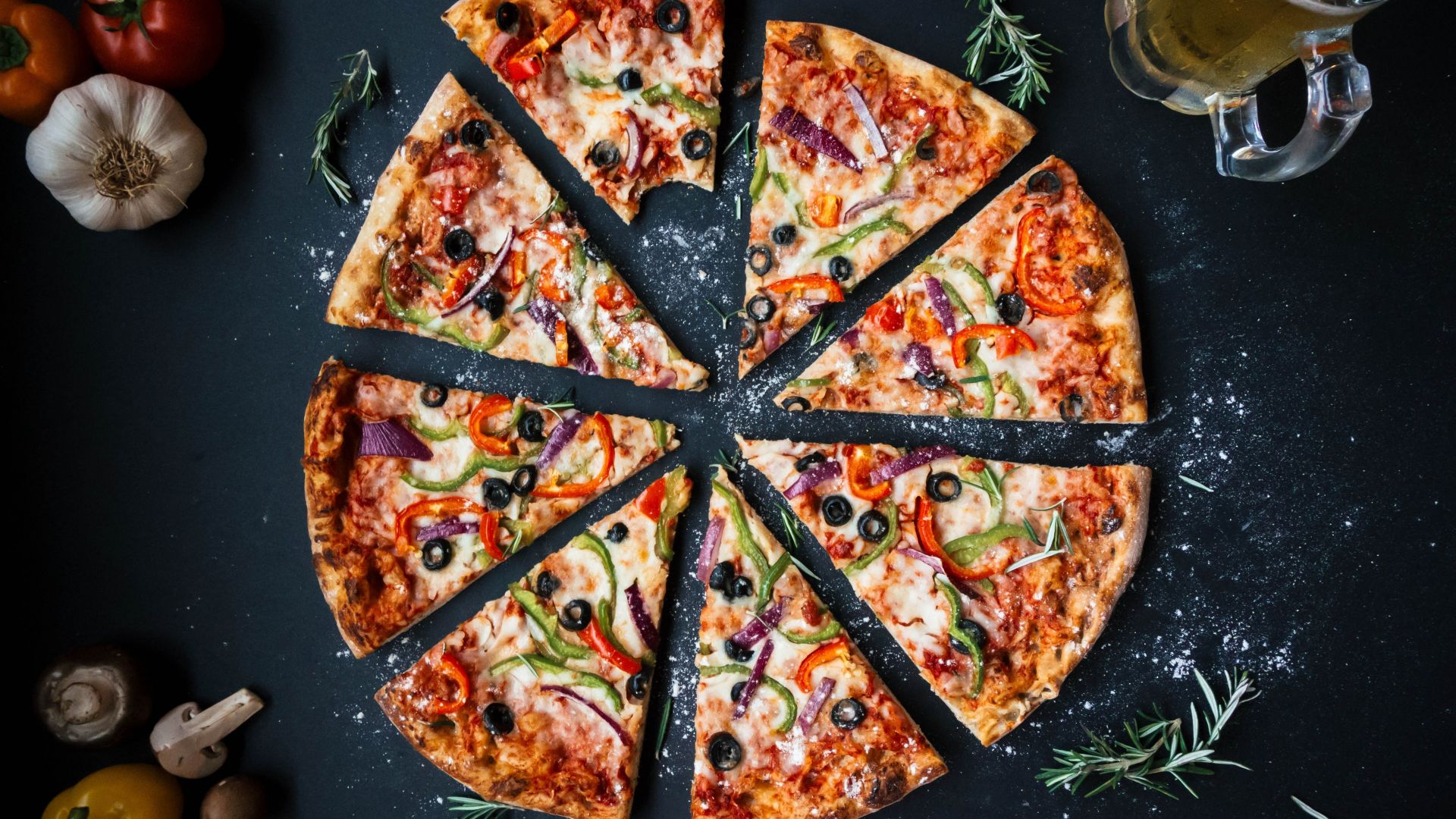 Wallpaper Pizza, slices, food, 4k