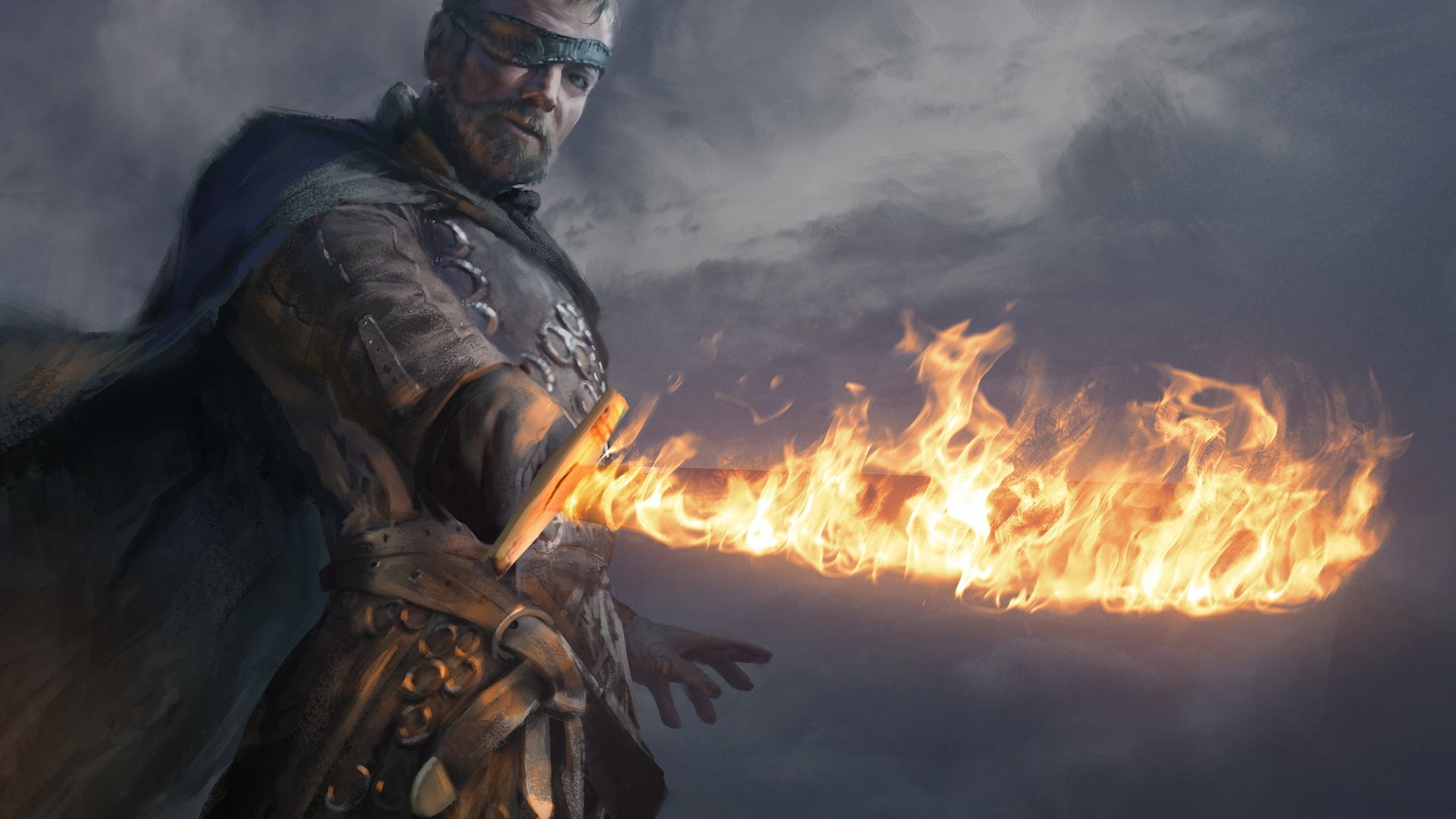 Wallpaper Beric Dondarrion, game of thrones, tv series, sword fire art