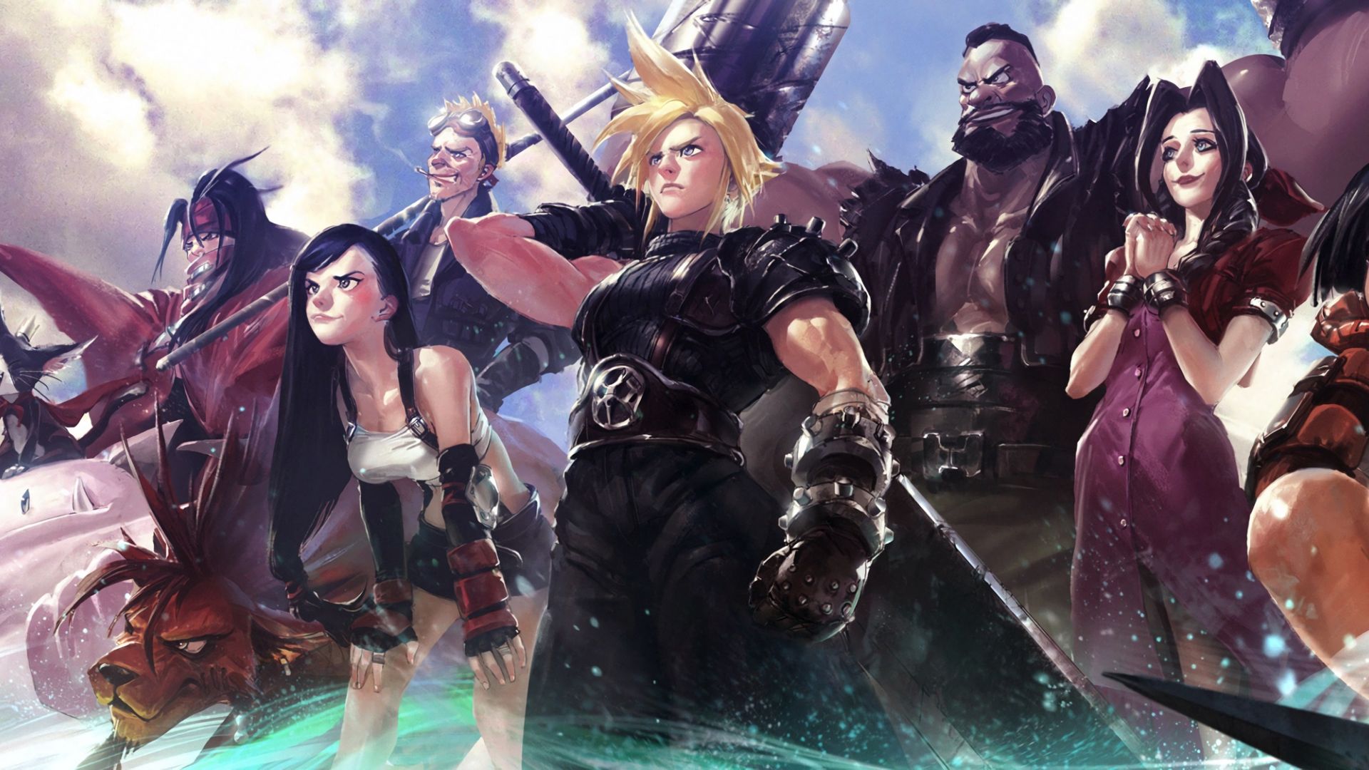Wallpaper Final Fantasy VII, video game, warriors