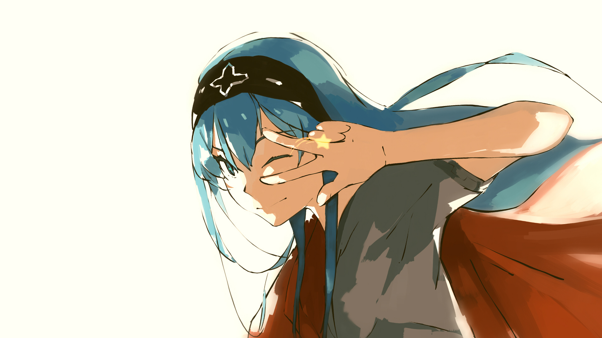 Wallpaper Blue hair, wink, anime girl, Akame, Akame ga Kill!