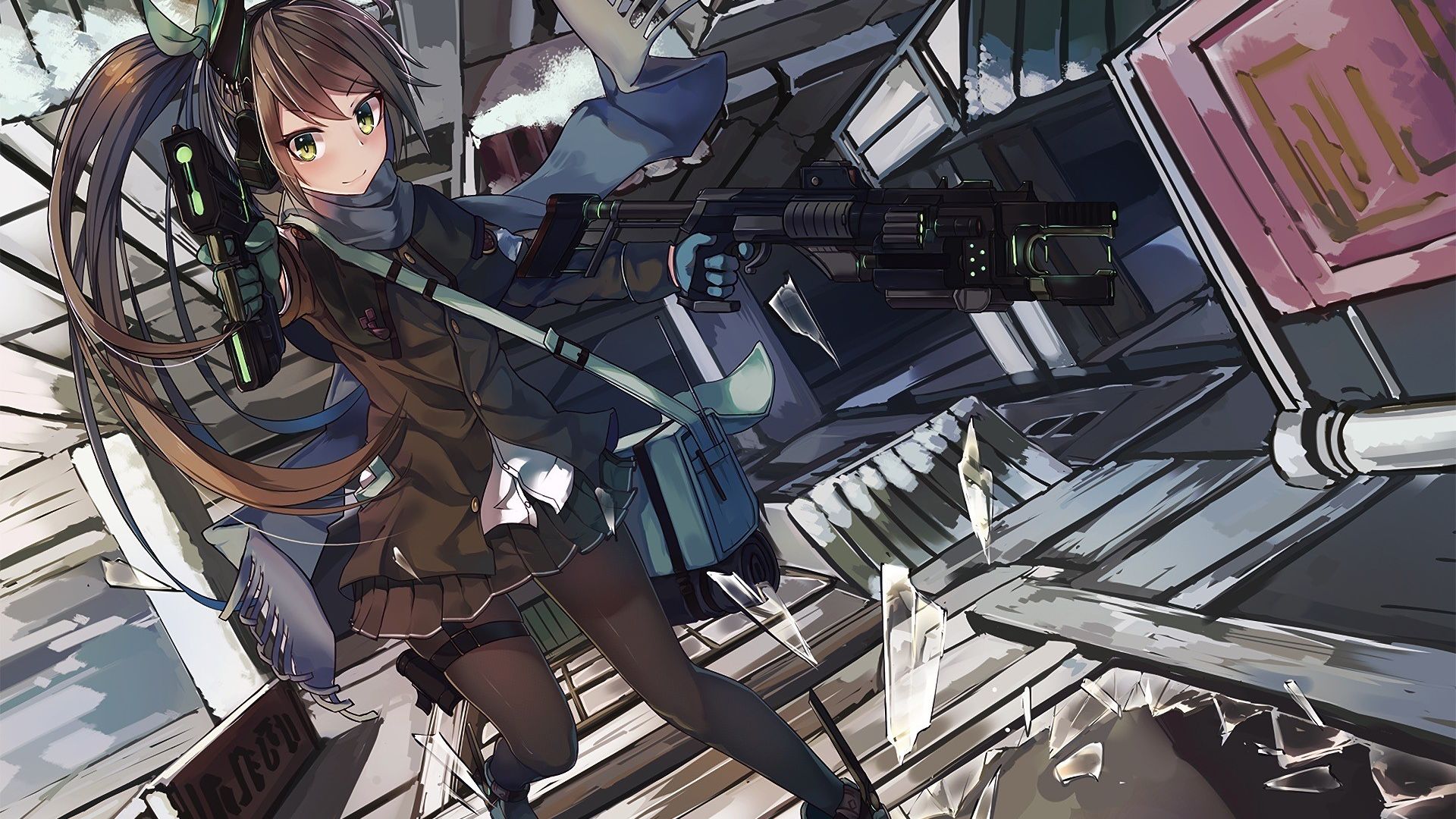 Desktop Wallpaper Fight, Cute Anime Girl, Original, Hd Image, Picture,  Background, 9ef411