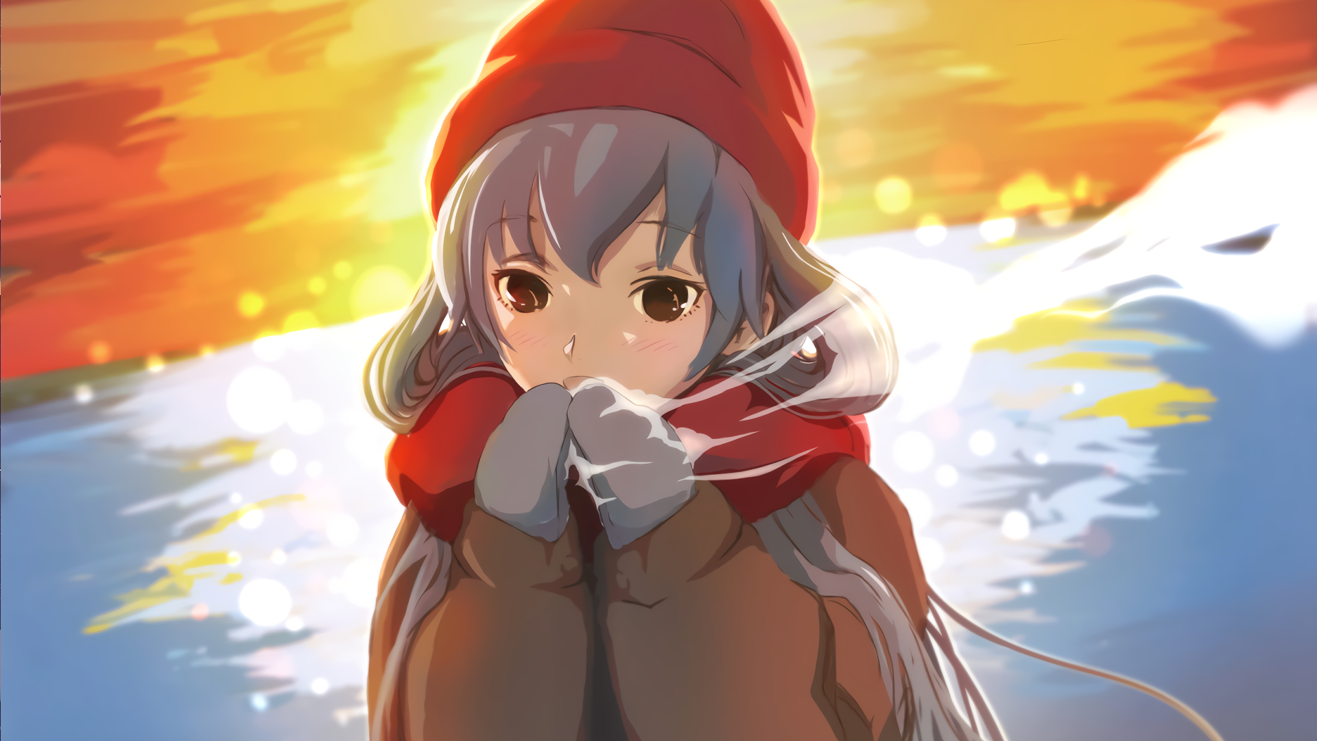 Wallpaper Anime girl, winter