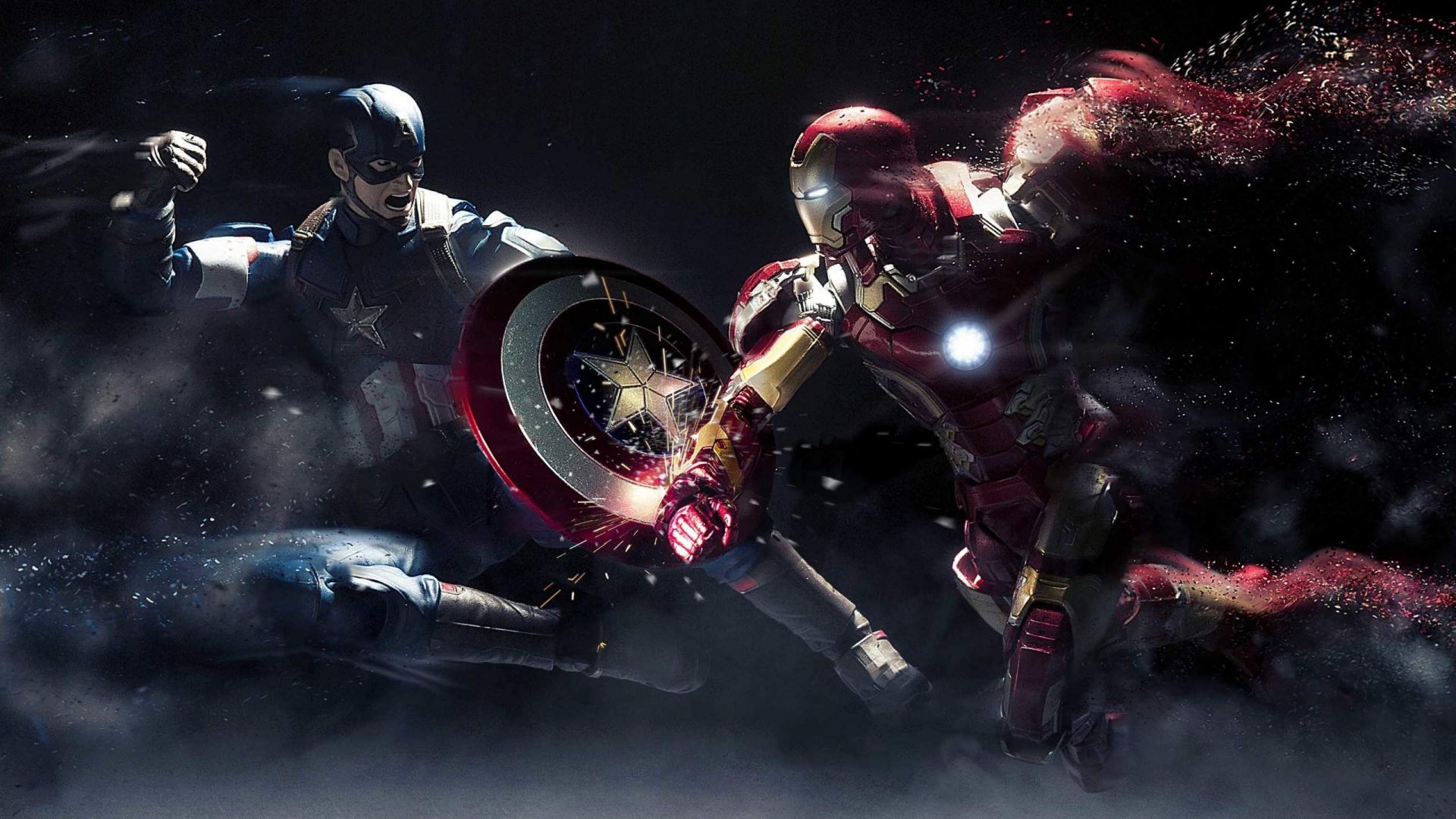 Wallpaper Captain america vs iron man civil war
