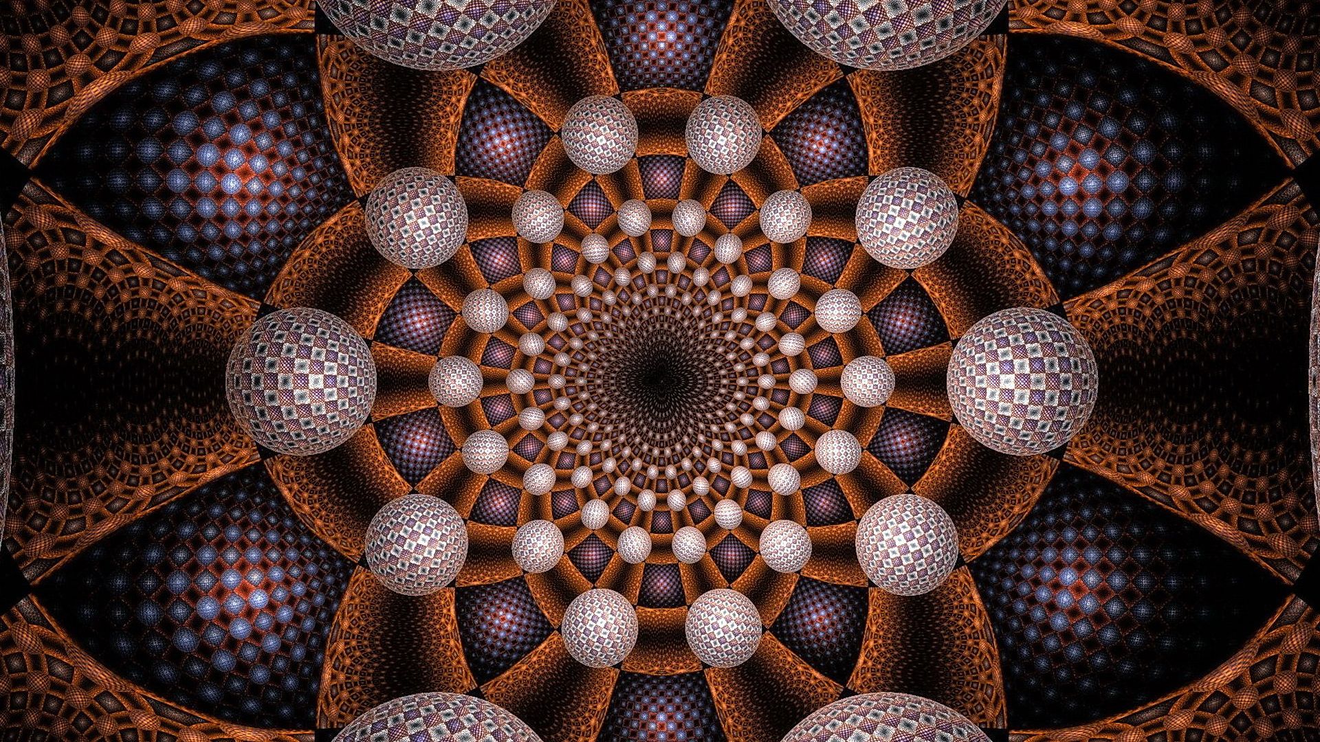 Wallpaper Fractal, spheres, pattern, circles, abstract