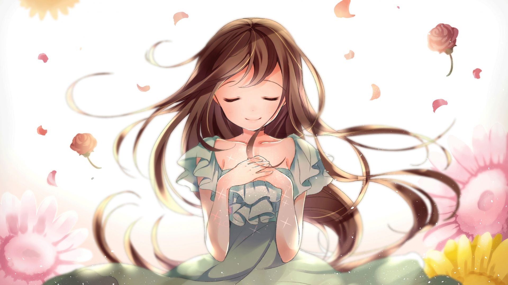 Wallpaper Anime girl, praying