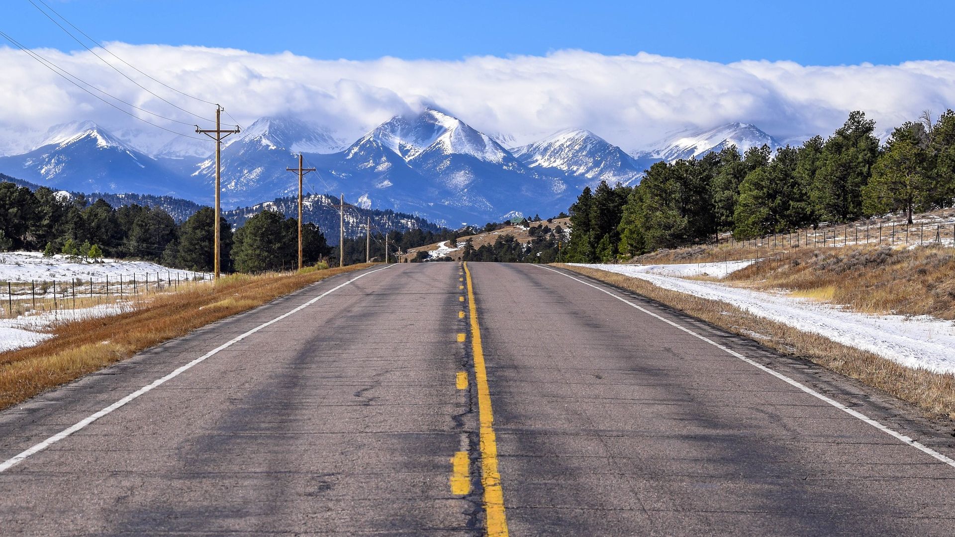 Wallpaper Colorado road, highway, mountains