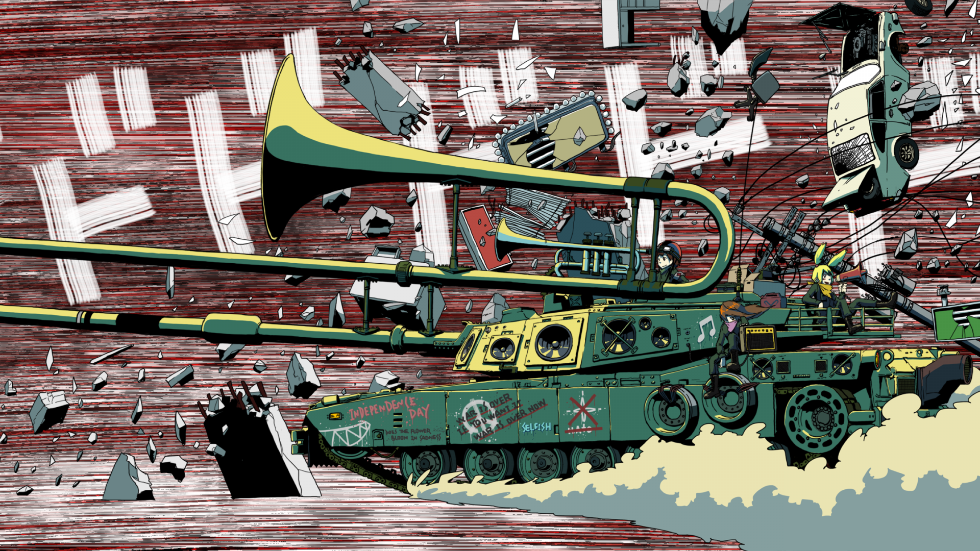 Wallpaper Musical tank artwork
