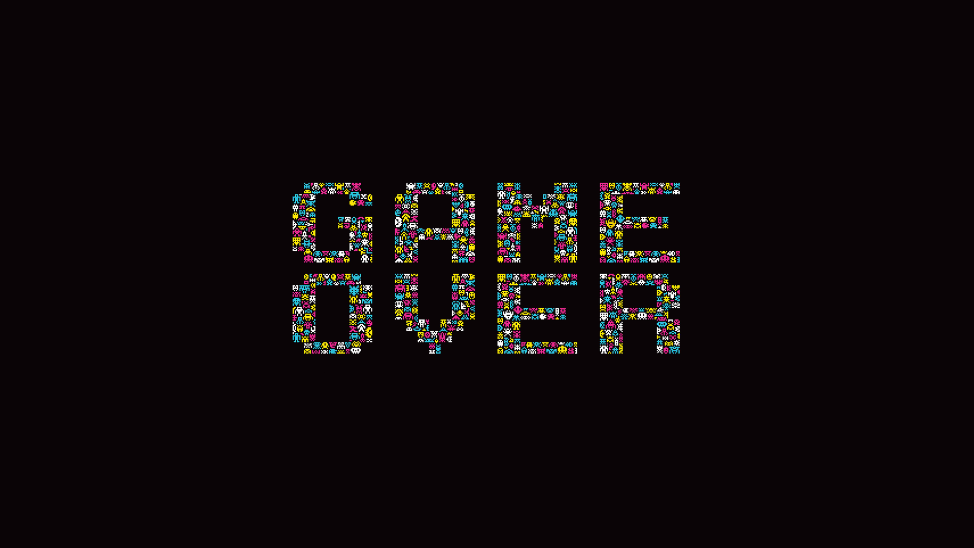 Wallpaper Minimal, game over typography