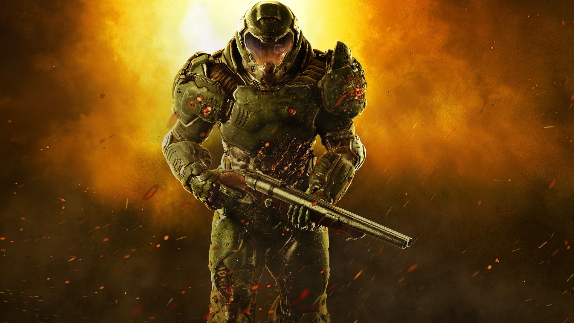 Wallpaper Doom, 2016 game, soldier, armor suit