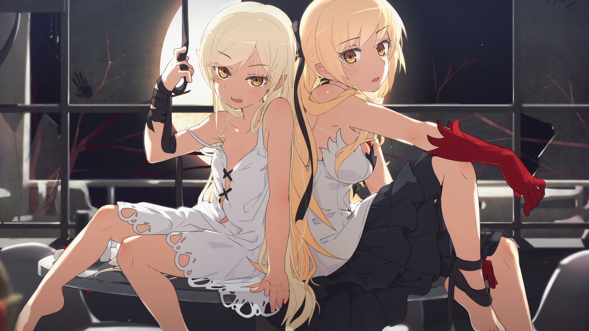 Wallpaper Shinobu oshino, anime girls, blonde, anime