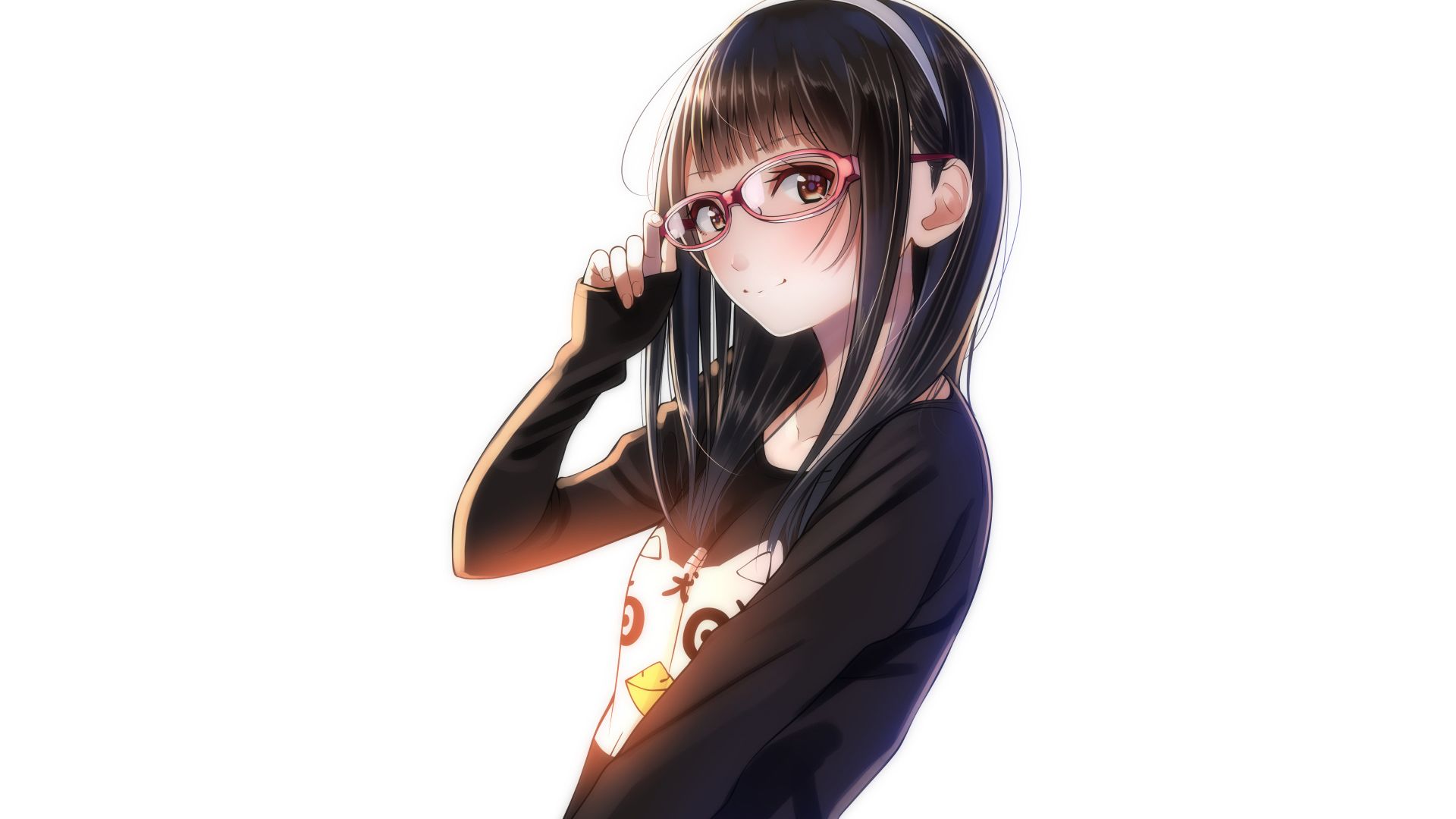 Wallpaper Urban, anime girl, glasses, original
