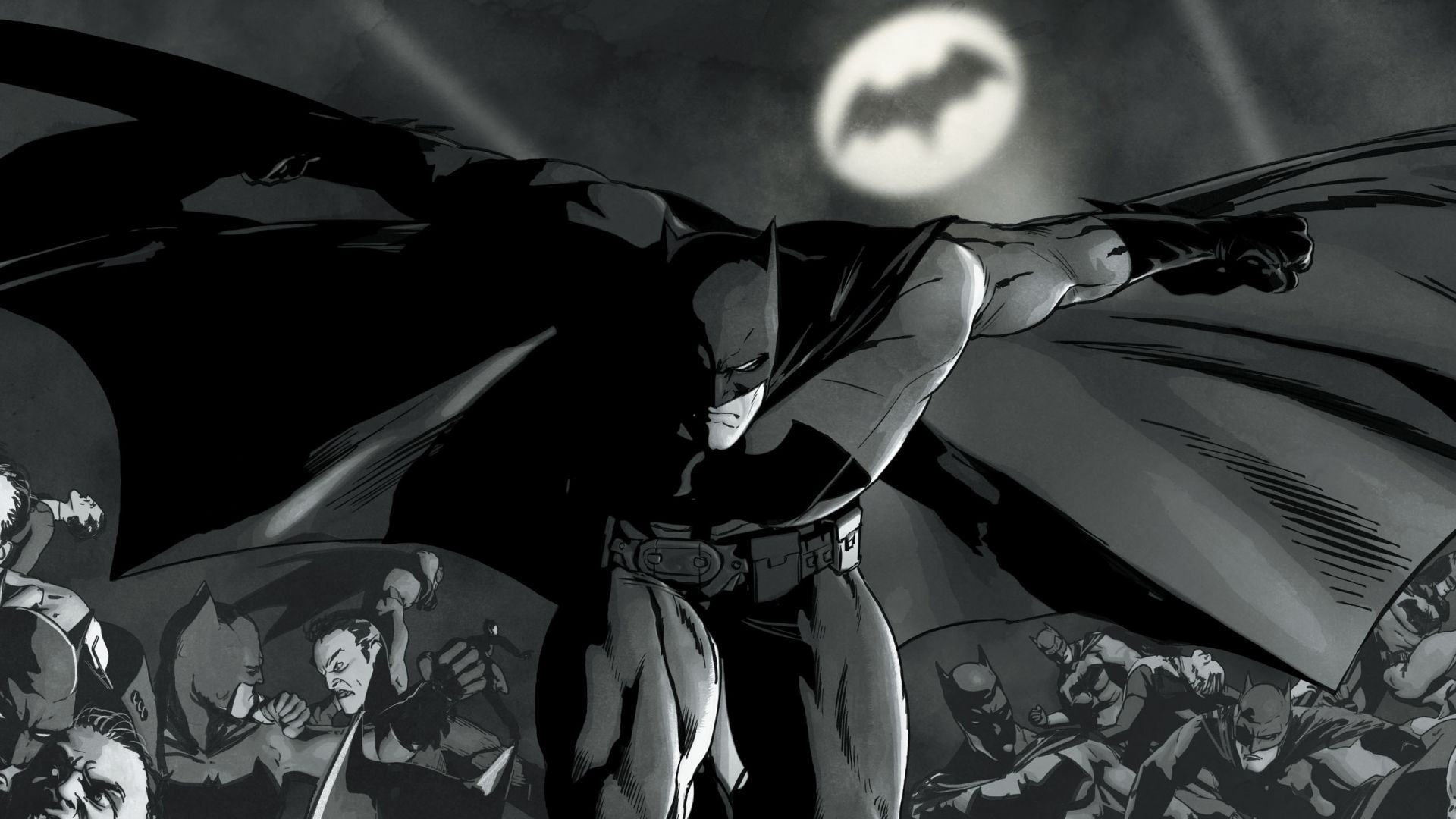 Wallpaper Monochrome, batman, dc comics