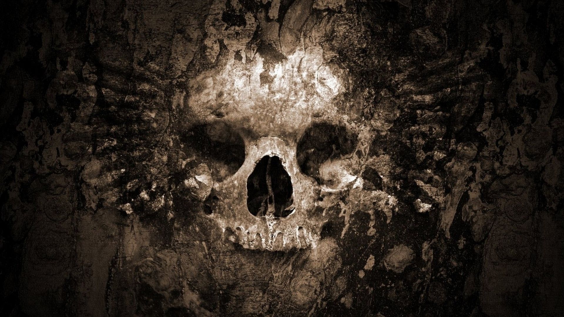 Wallpaper Skull, dark, art