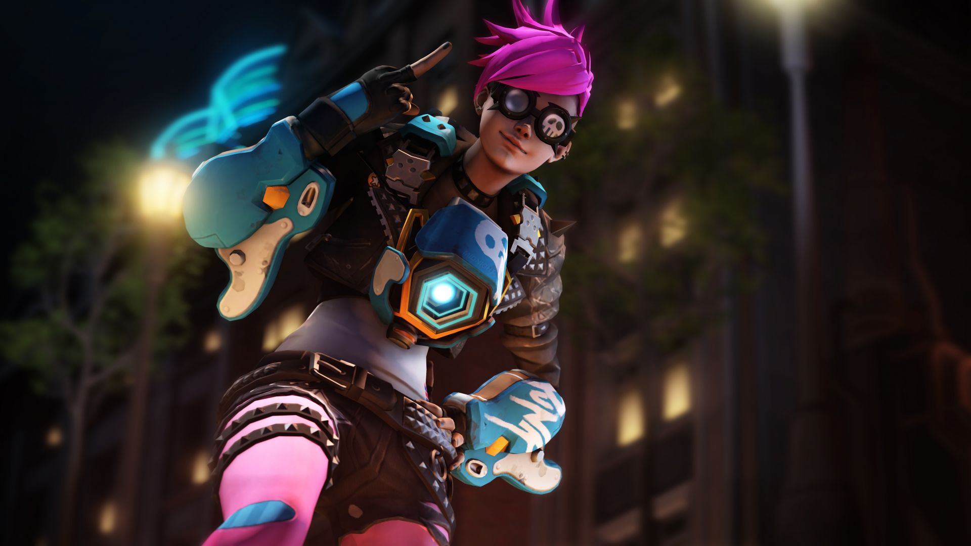 Wallpaper Tracer, pink hair, girl, overwatch, online game