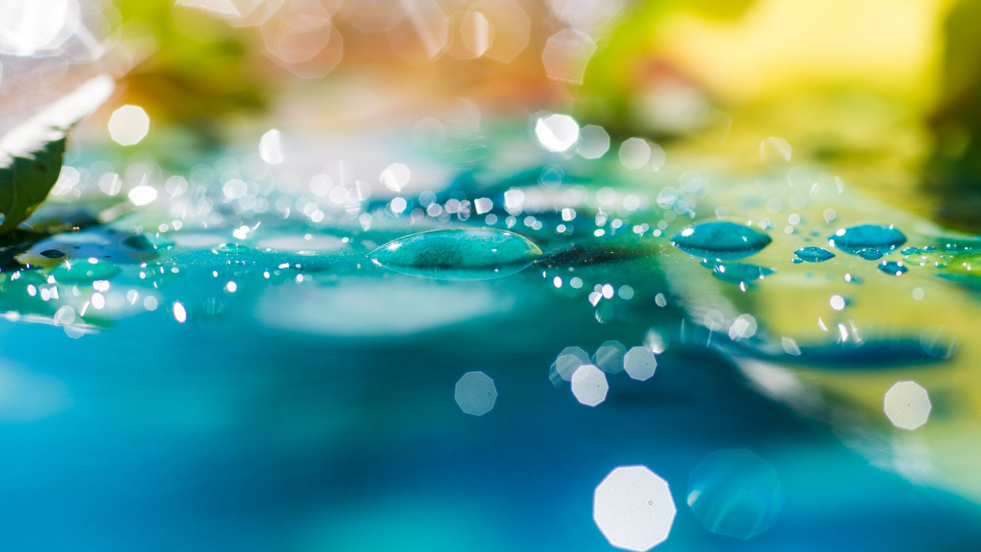 Desktop Wallpaper Surface, Water Drops, Abstract, Bokeh, Hd Image, Picture,  Background, A4bf75