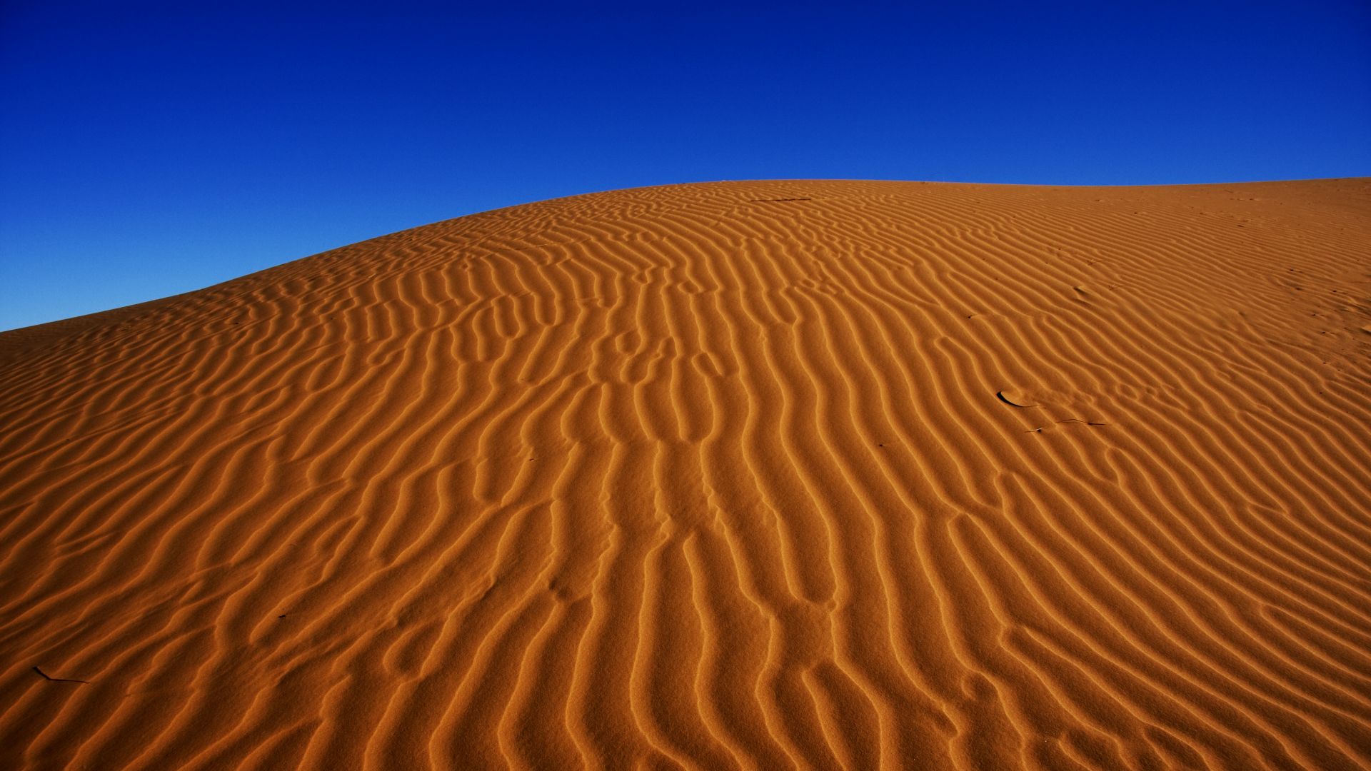 Wallpaper Desert, sand, blue sky, dunes, 4k