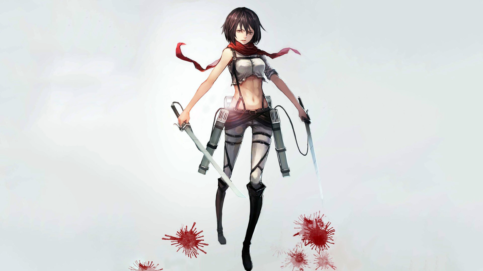 Wallpaper Mikasa Ackerman, Swords, anime girl, Attack on Titan