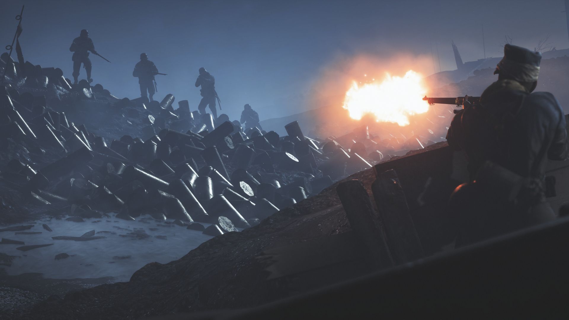 Wallpaper Battlefield 1, video game, fight, night