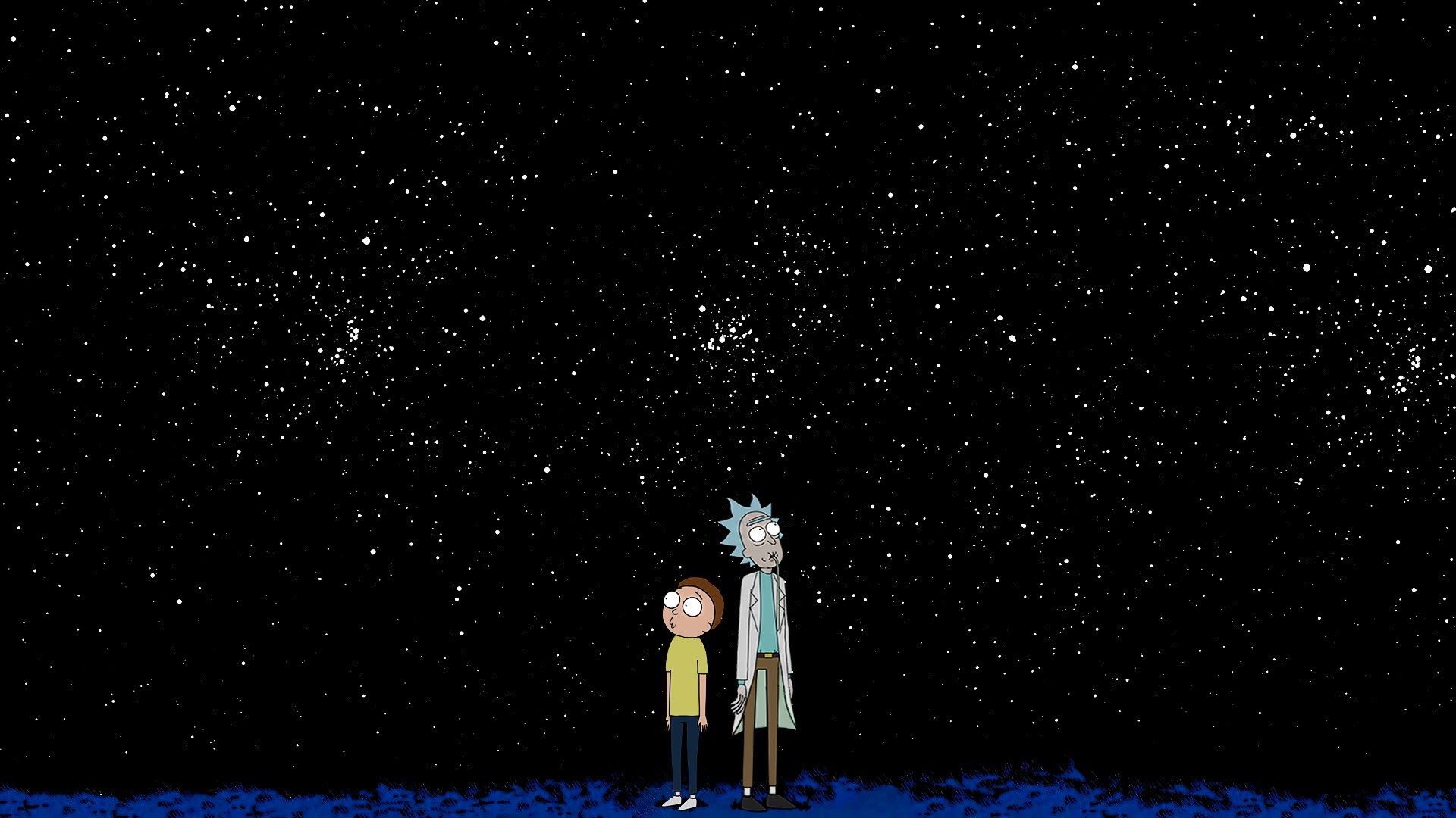 Wallpaper Rick and morty, minimal, tv series, starry night