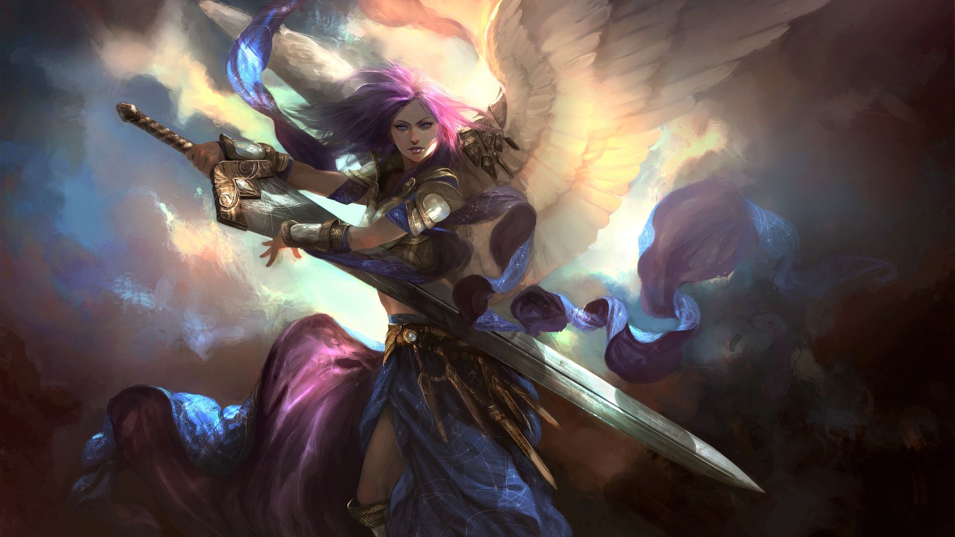Wallpaper Angel, warrior, artwork, fantasy