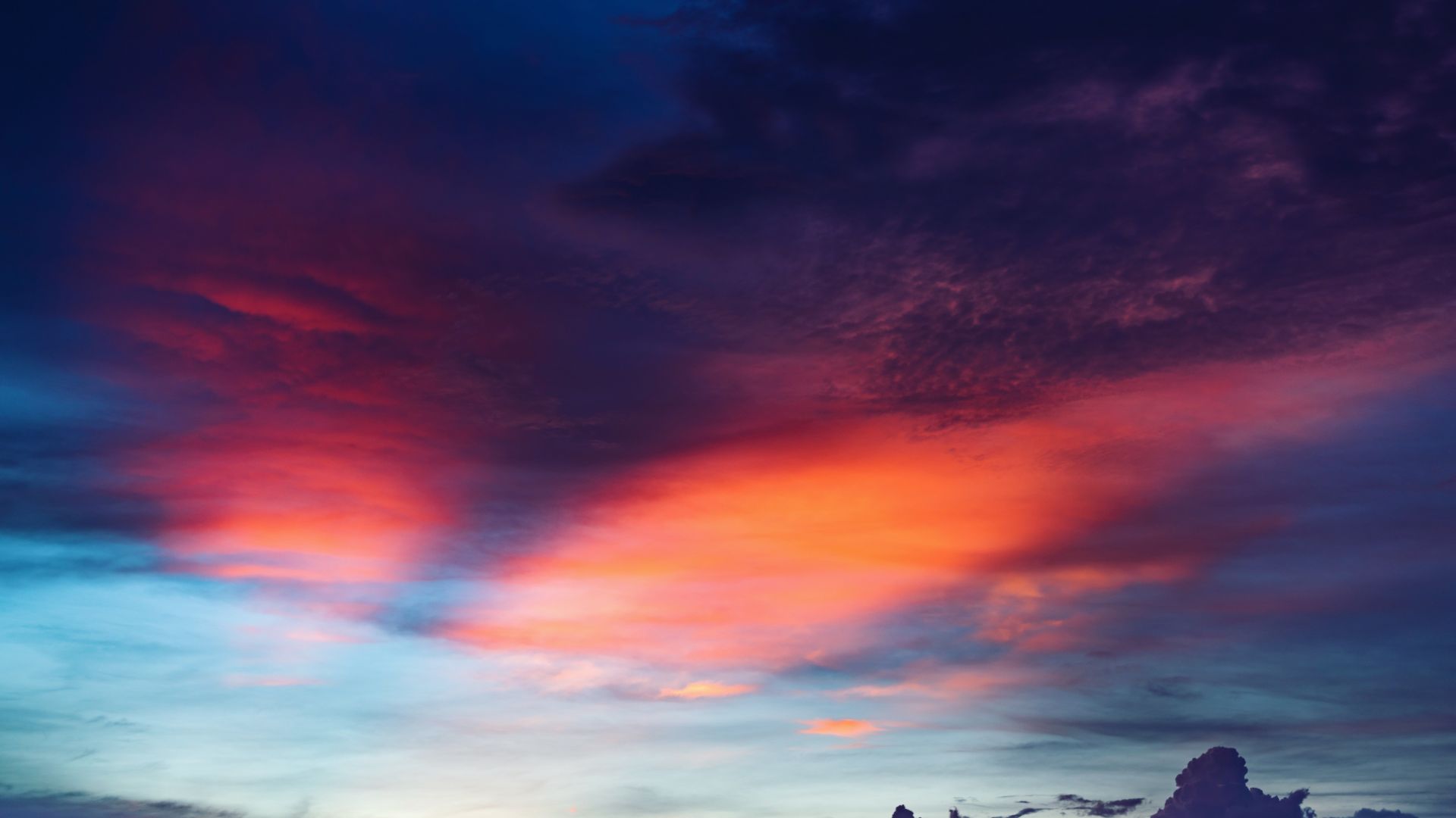 Desktop Wallpaper Clouds, Sunset, Skyline, Beautiful Sky, 4k, Hd Image,  Picture, Background, Aa210c