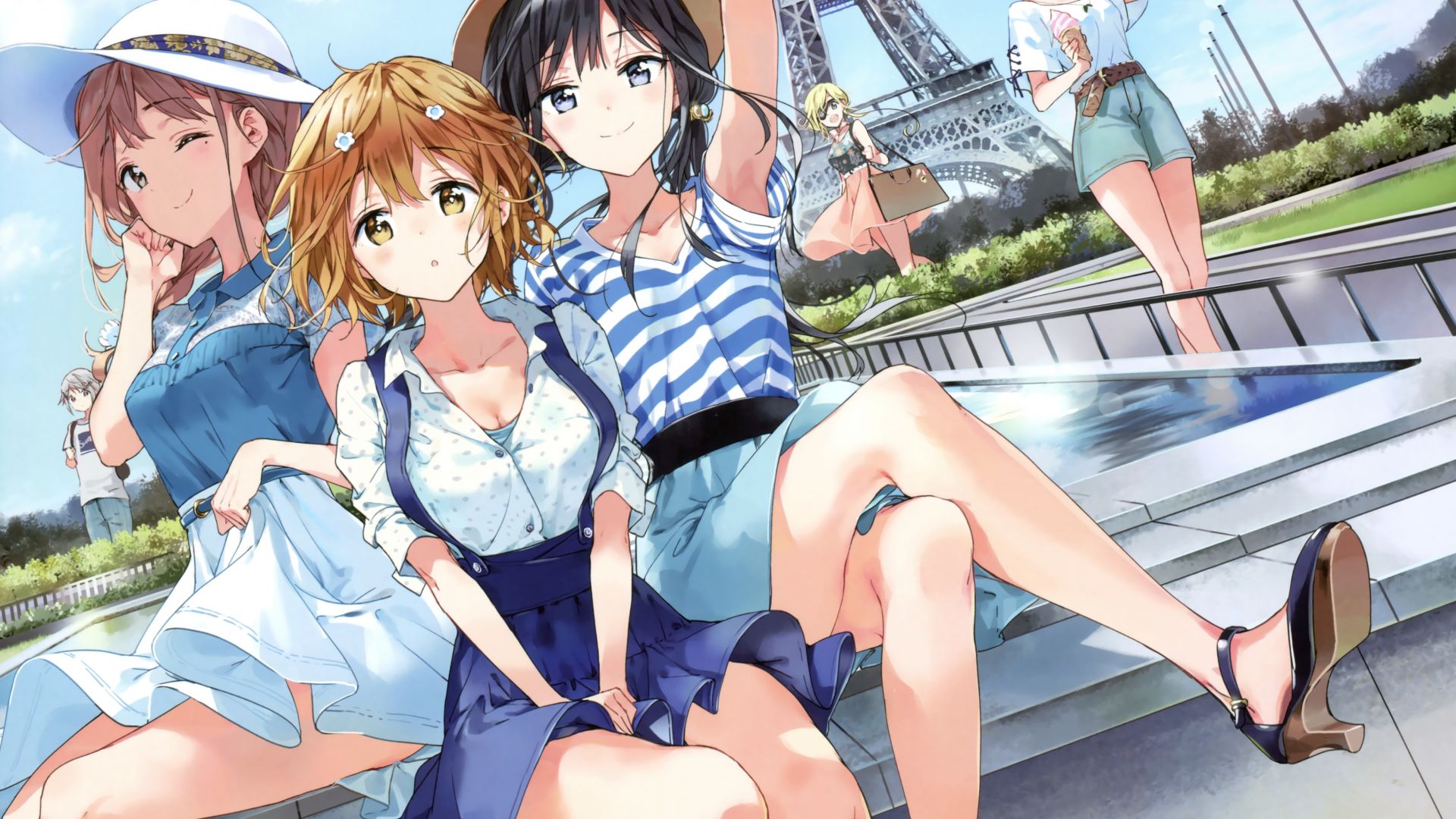 Wallpaper Aki adagaki and friends, anime girls
