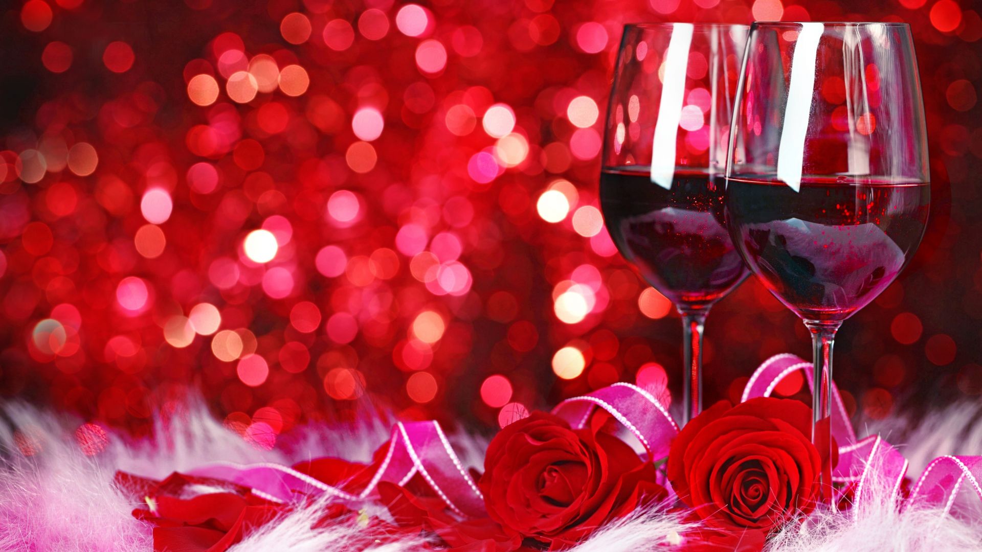 Wallpaper Red wine, roses, bokeh