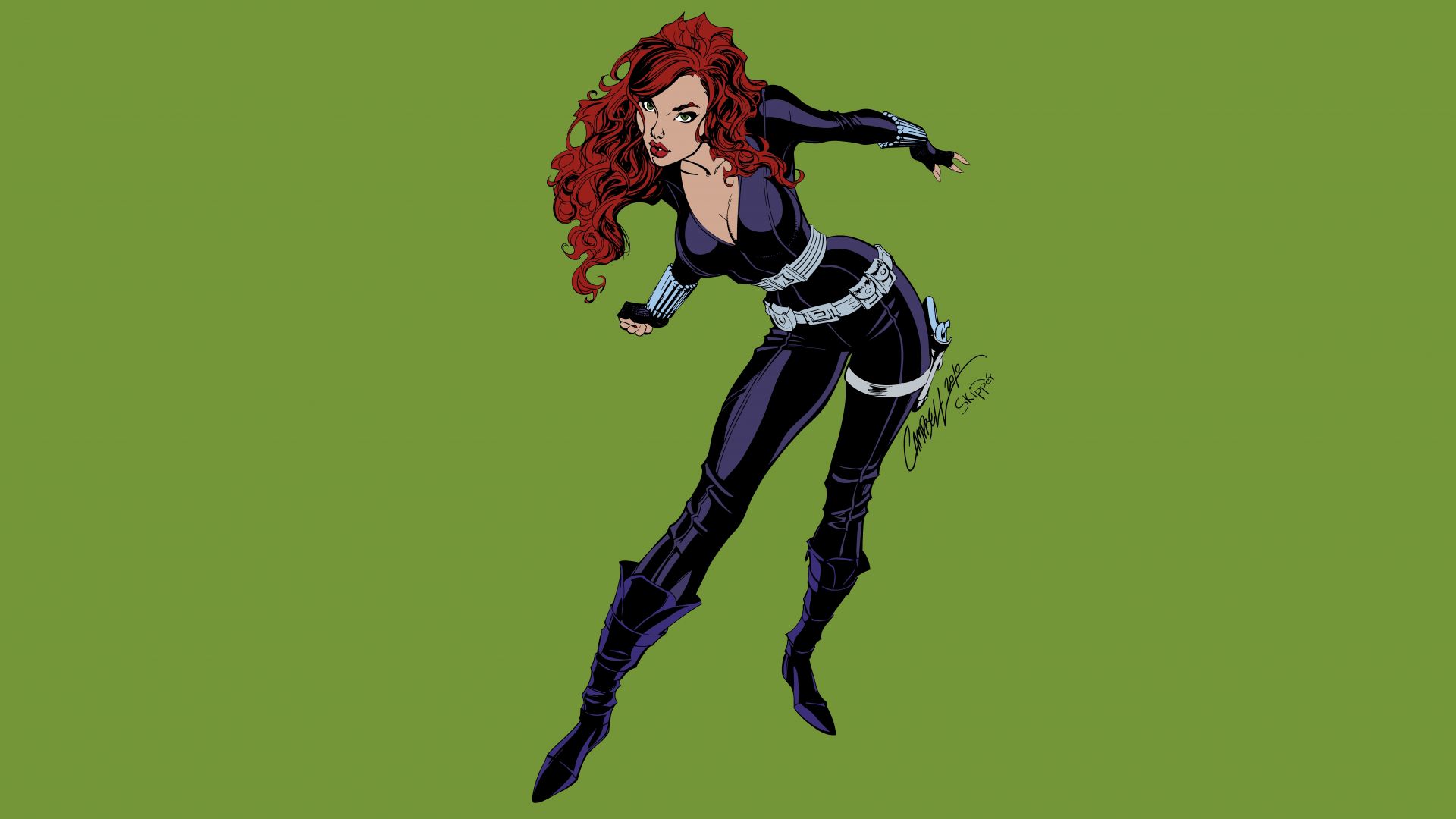Wallpaper Black widow, red head, minimal, superhero, marvel comics, avengers