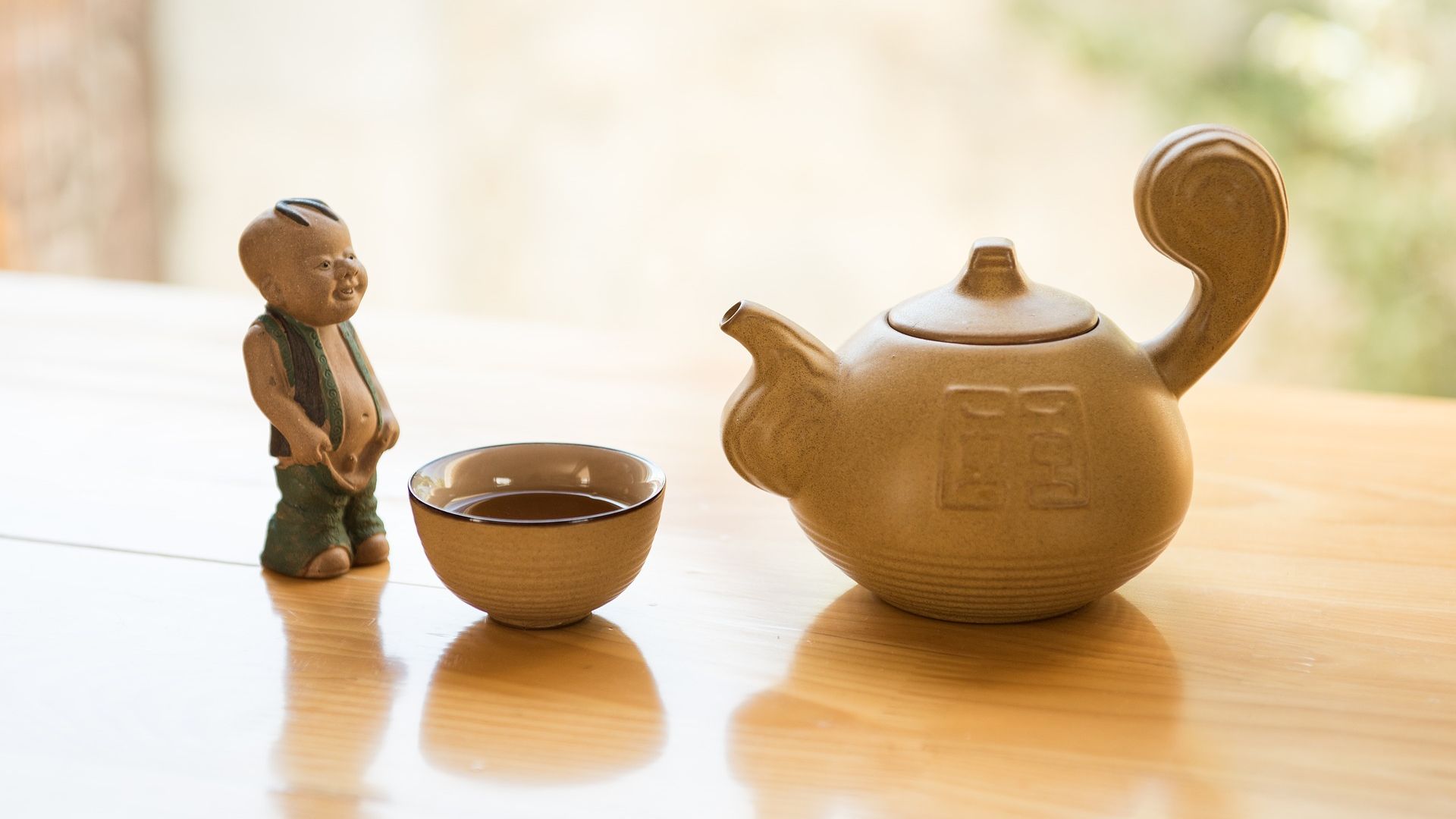Wallpaper Tea, teapot, statue