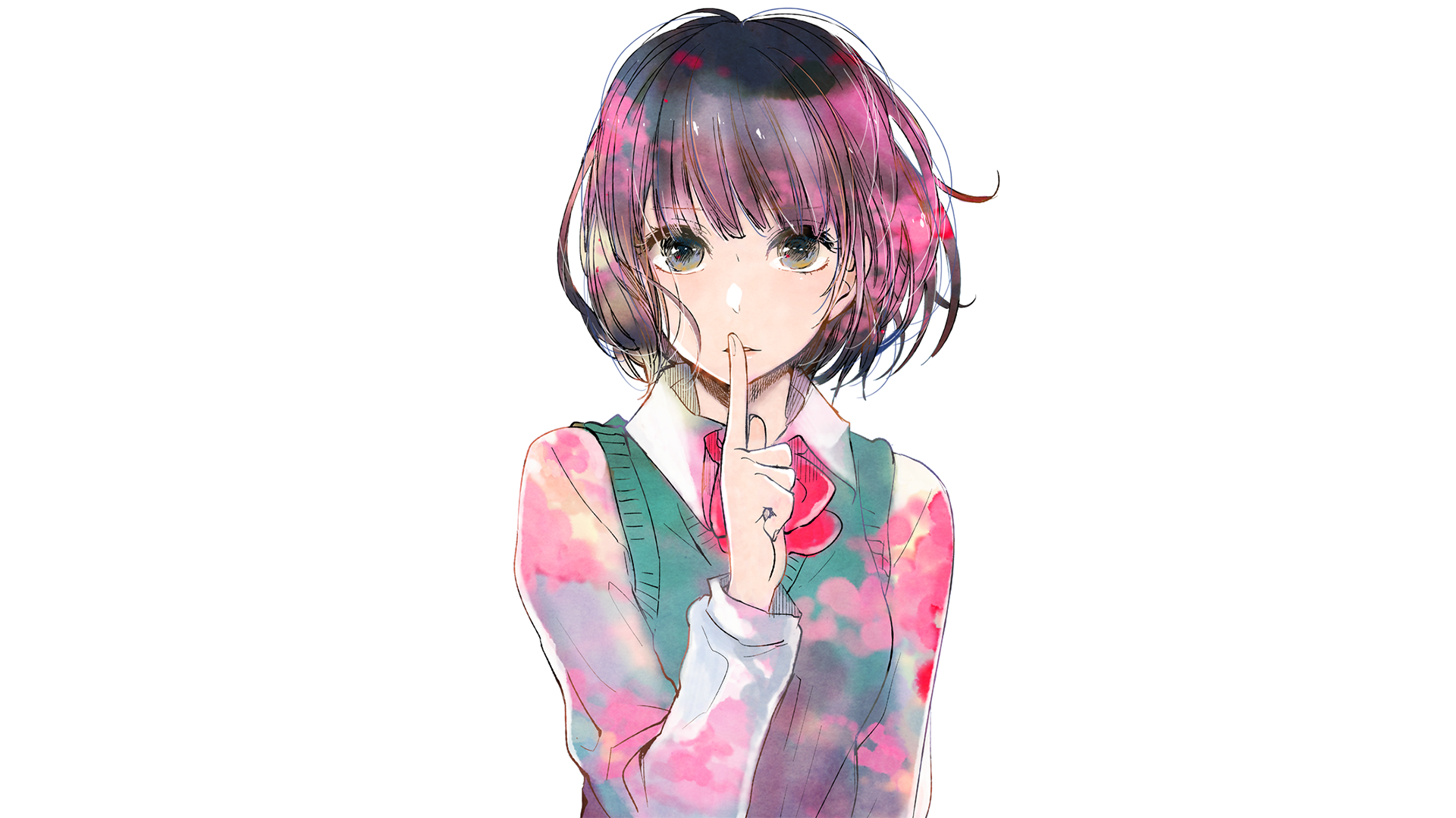 Wallpaper Hanabi Yasuraoka, Scum's Wish, anime girl