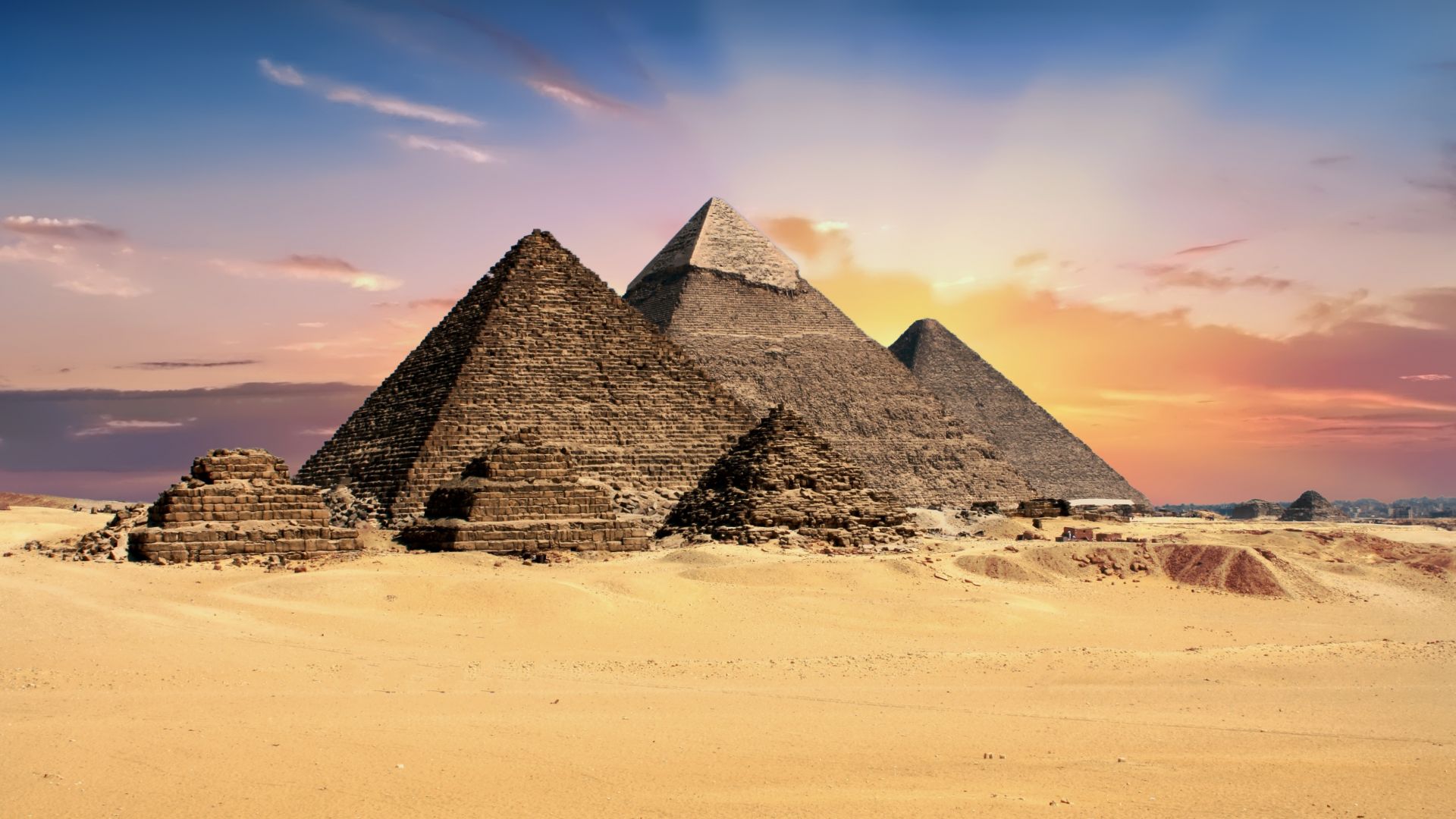 Wallpaper Giza Pyramids, architecture, desert