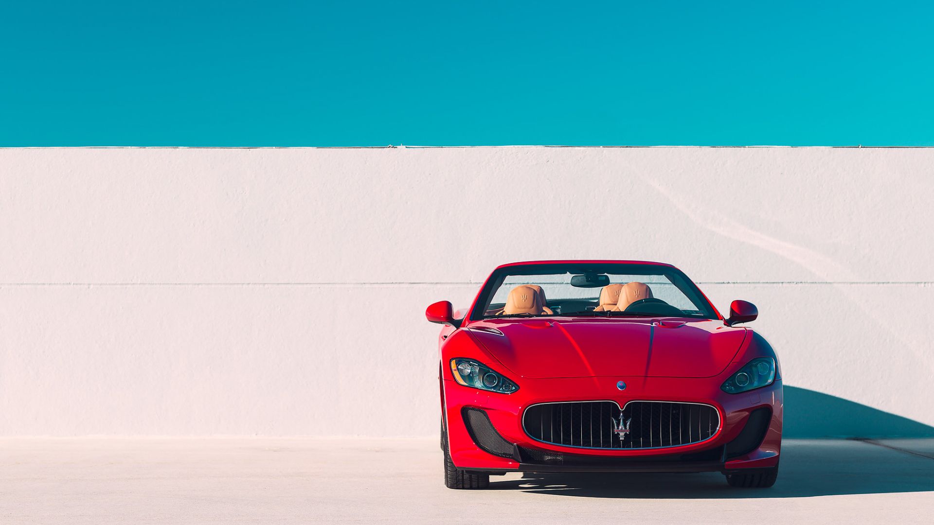 Wallpaper Red Maserati GranTurismo, luxury, sports car