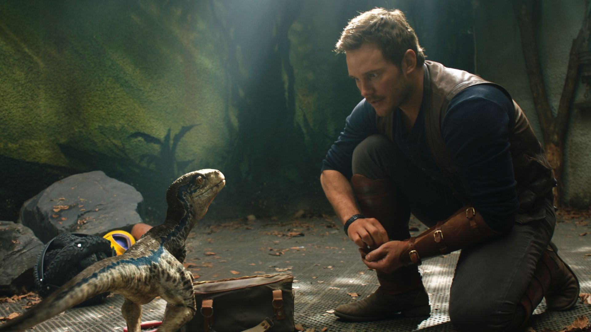 Wallpaper Chris pratt, little raptor, Jurassic world: fallen kingdom, 2018 movie, 5k
