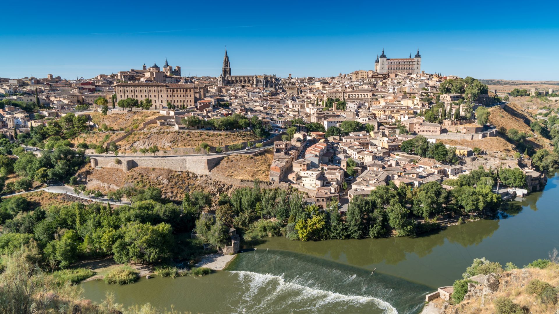 Wallpaper Toledo spain river panorama