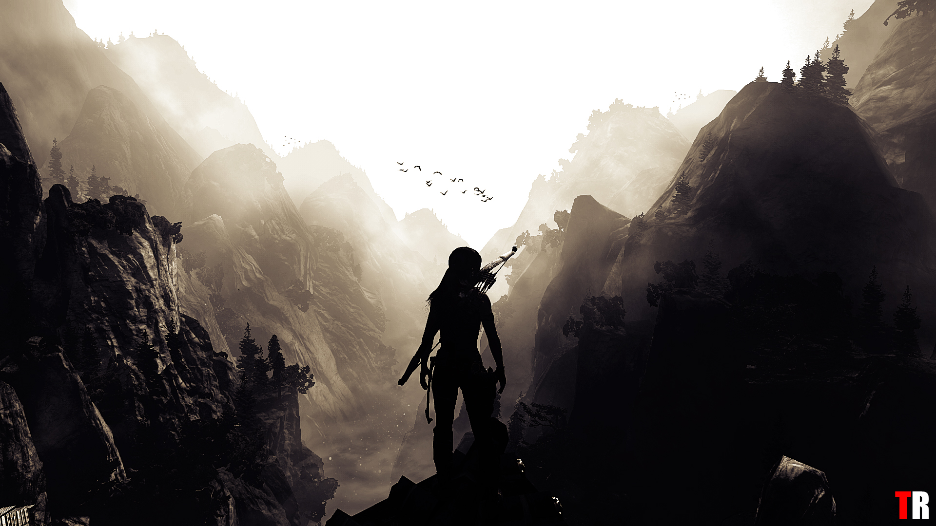 Desktop Wallpaper Lara Croft, Tomb Raider, Video Game, Mountains, Valley,  Hd Image, Picture, Background, Ah Jih