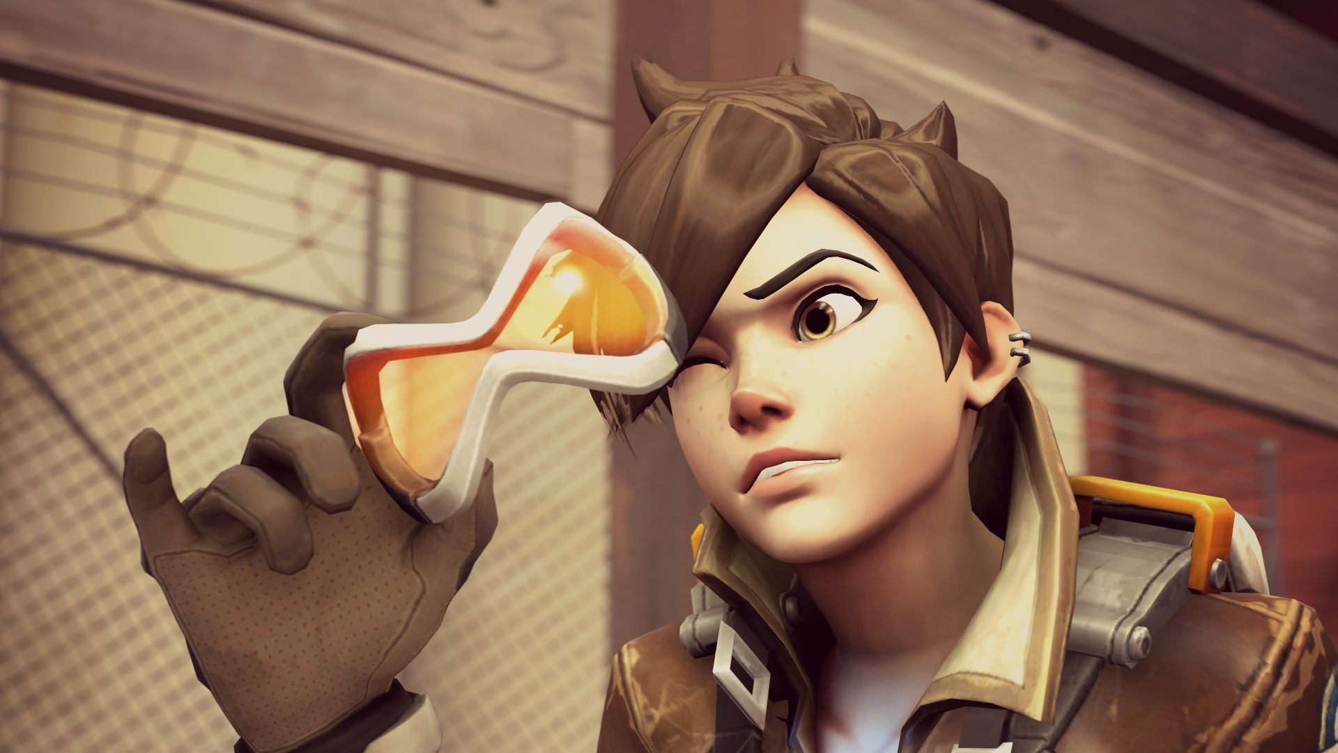 Wallpaper Tracer, overwatch, video game, glasses