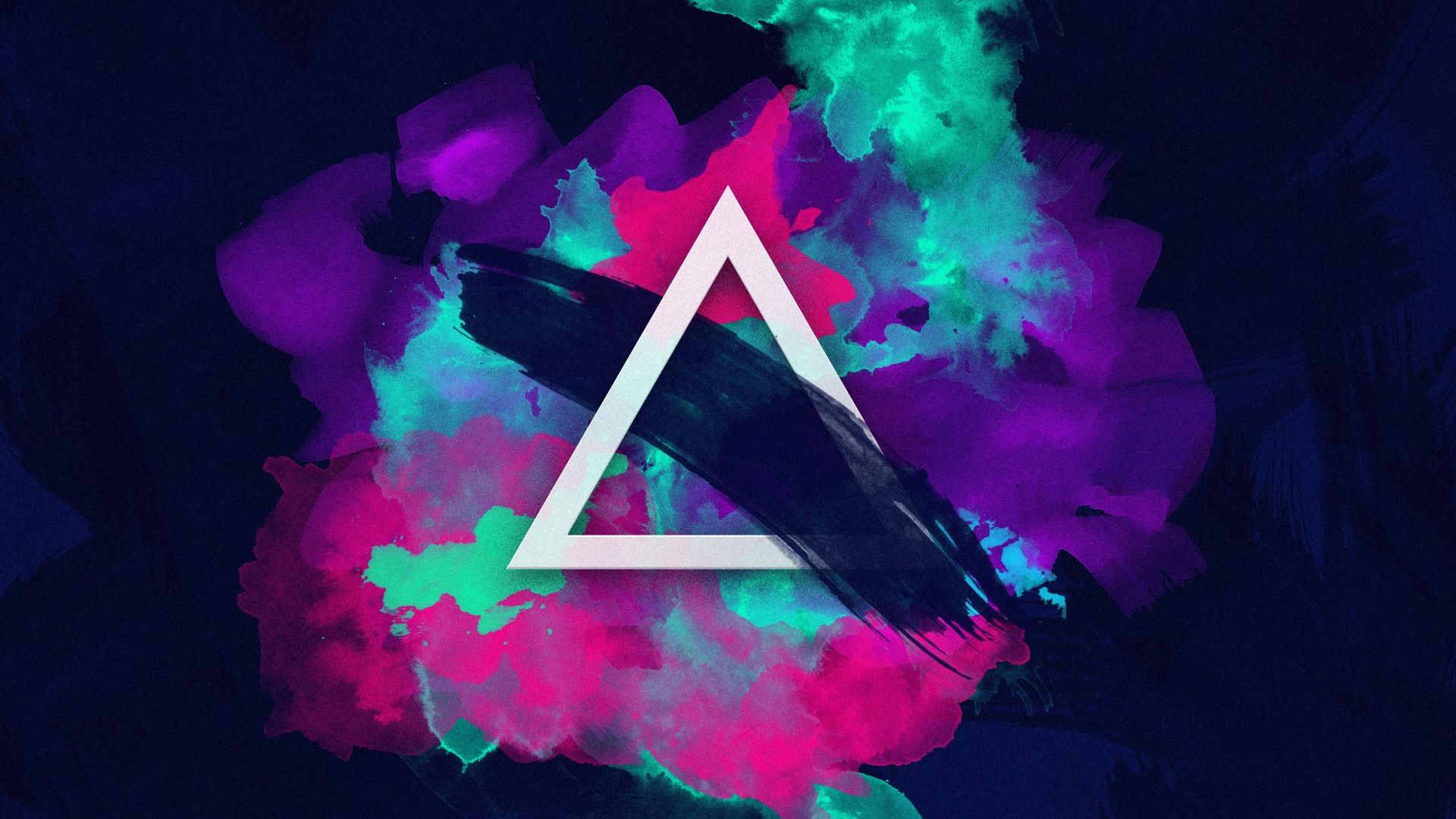 Wallpaper Triangle, abstract, color splashes