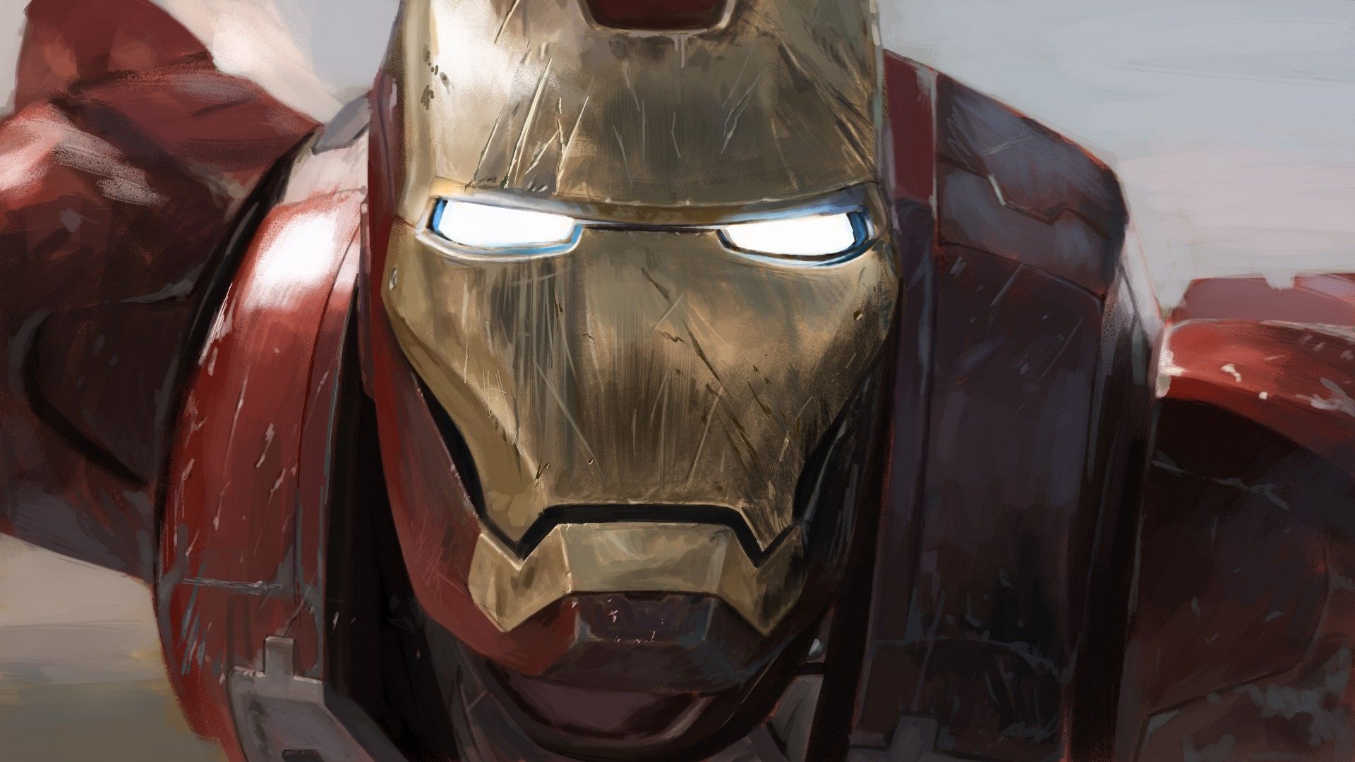Wallpaper Iron man, head, helmet, superhero, marvel comics
