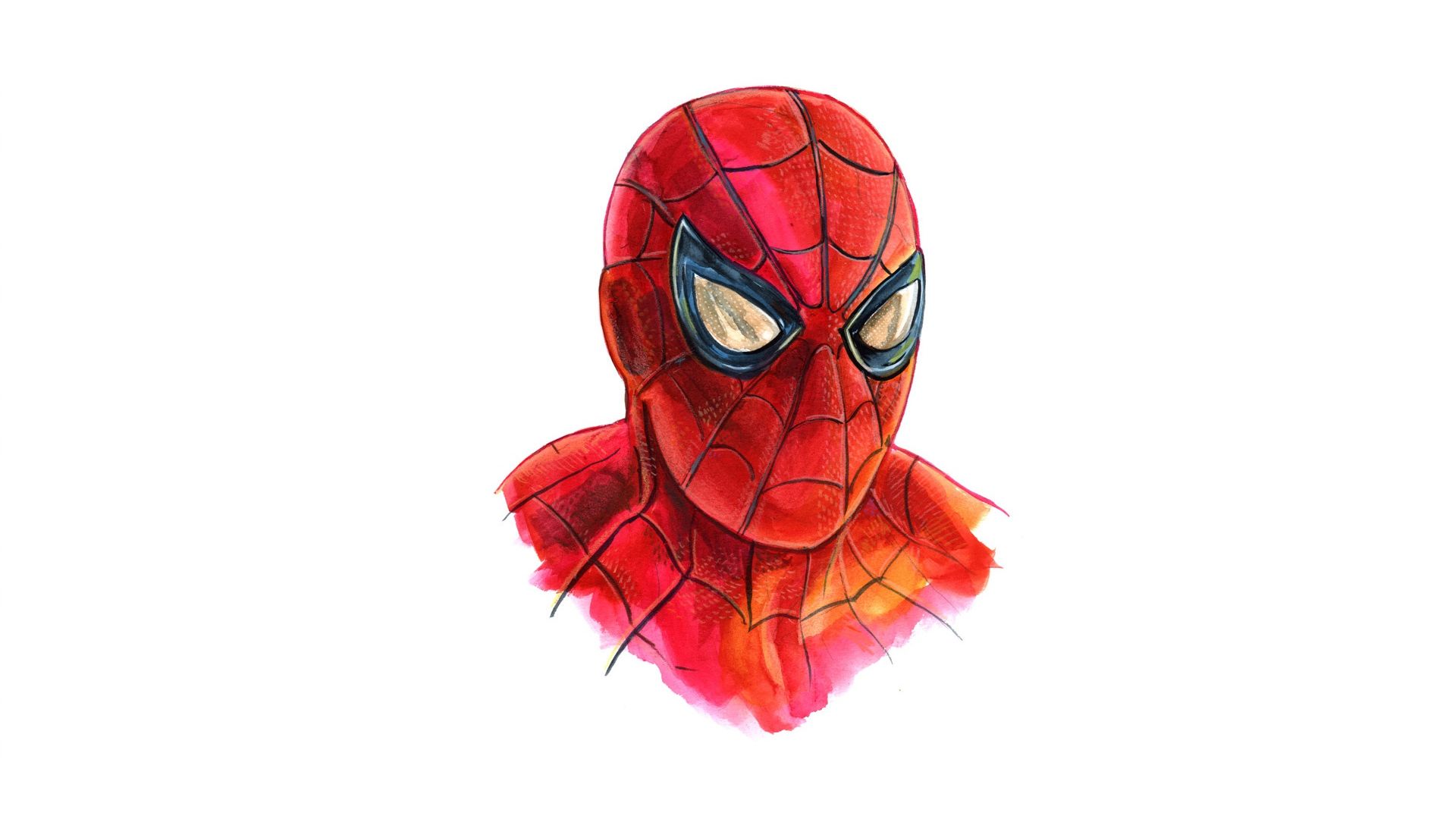 Wallpaper Spider-man, marvel comics, minimal, face, art