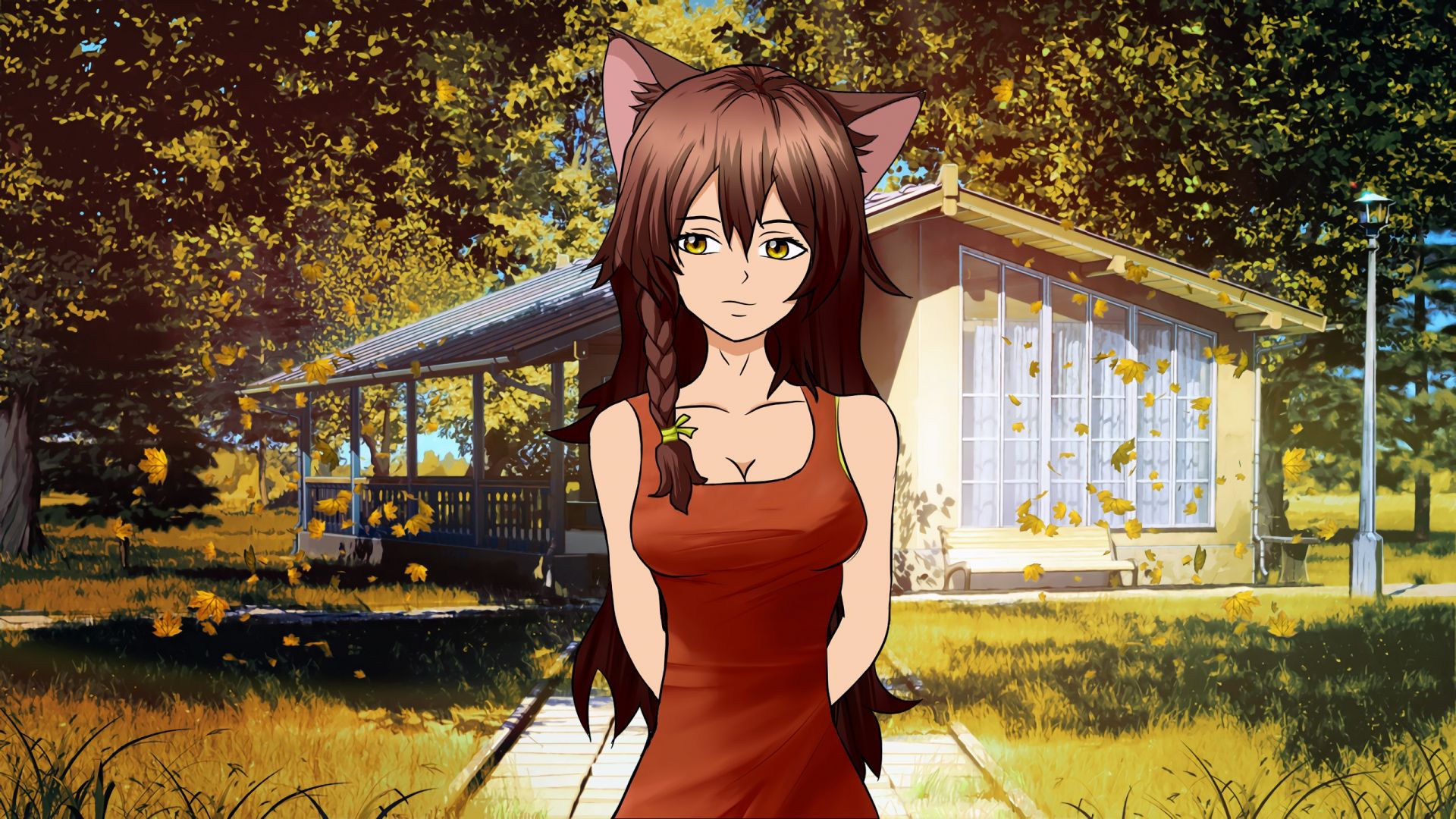 Wallpaper Anime girl, outdoor, summer